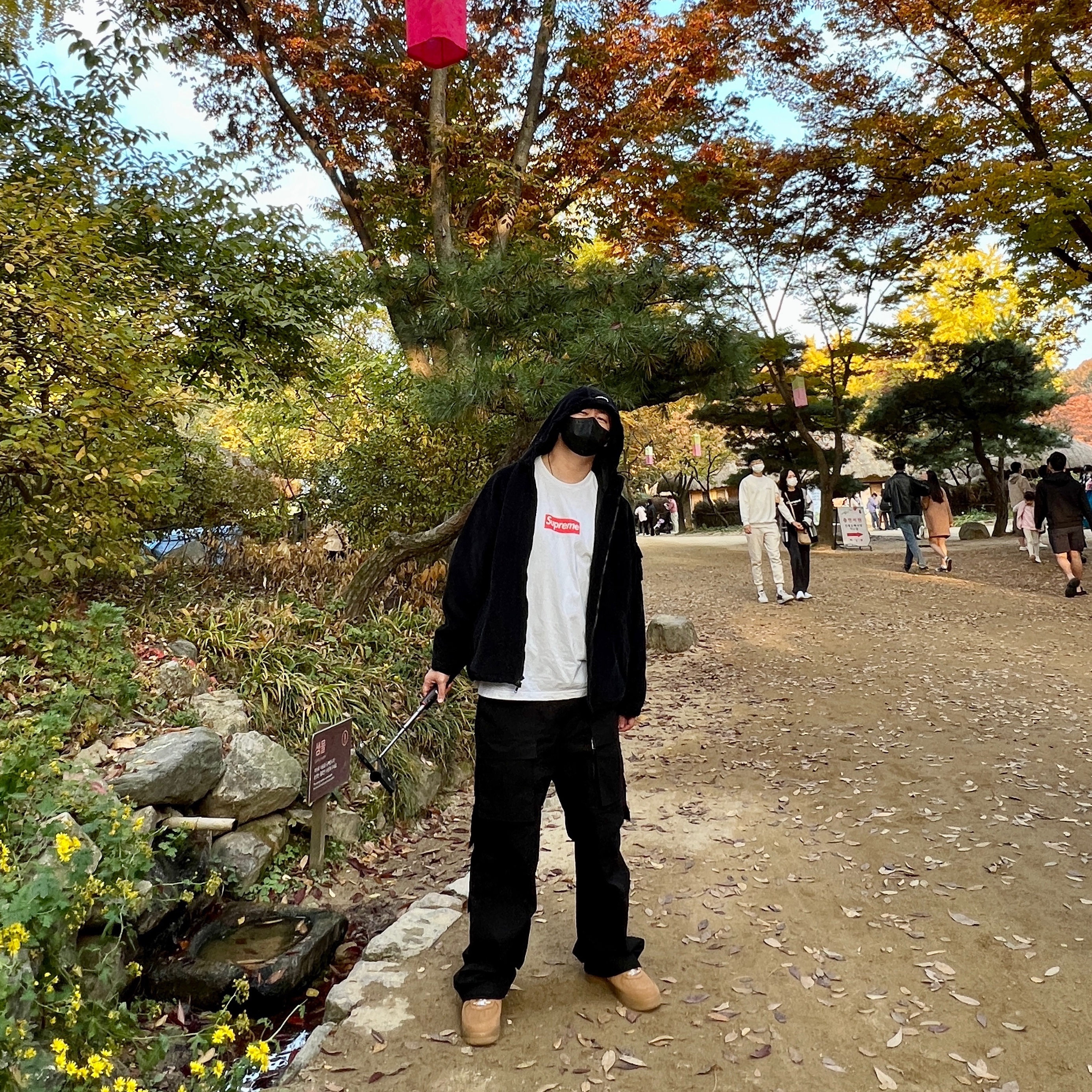 Nike x Supreme Air Force 1 Low Flax, Supreme x Nike Arc Corduroy Hooded Jacket Black - 22SS 착용 스타일 - 1