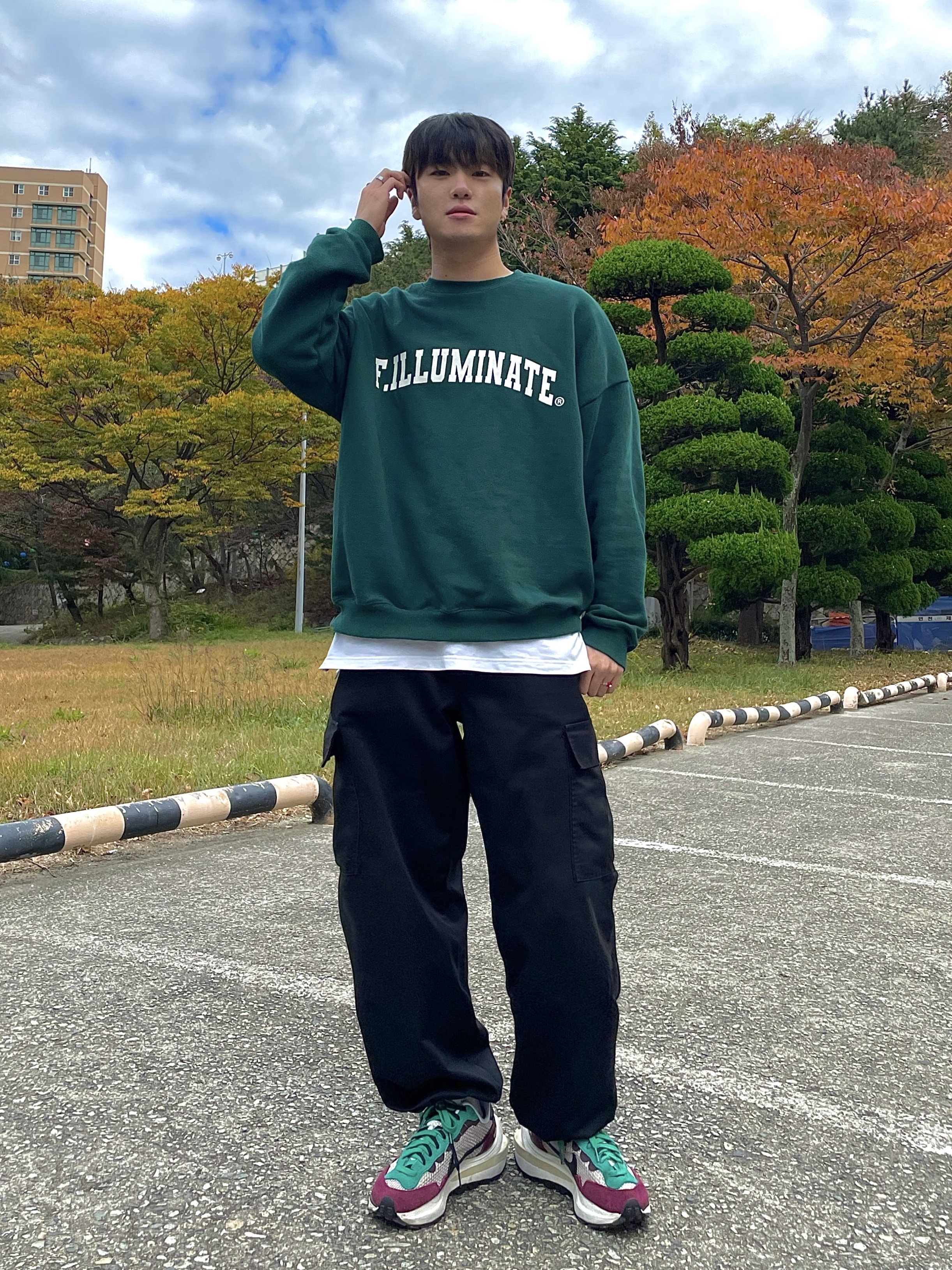 Nike x Sacai VaporWaffle String & Black Villain Red 착용 스타일 - 1