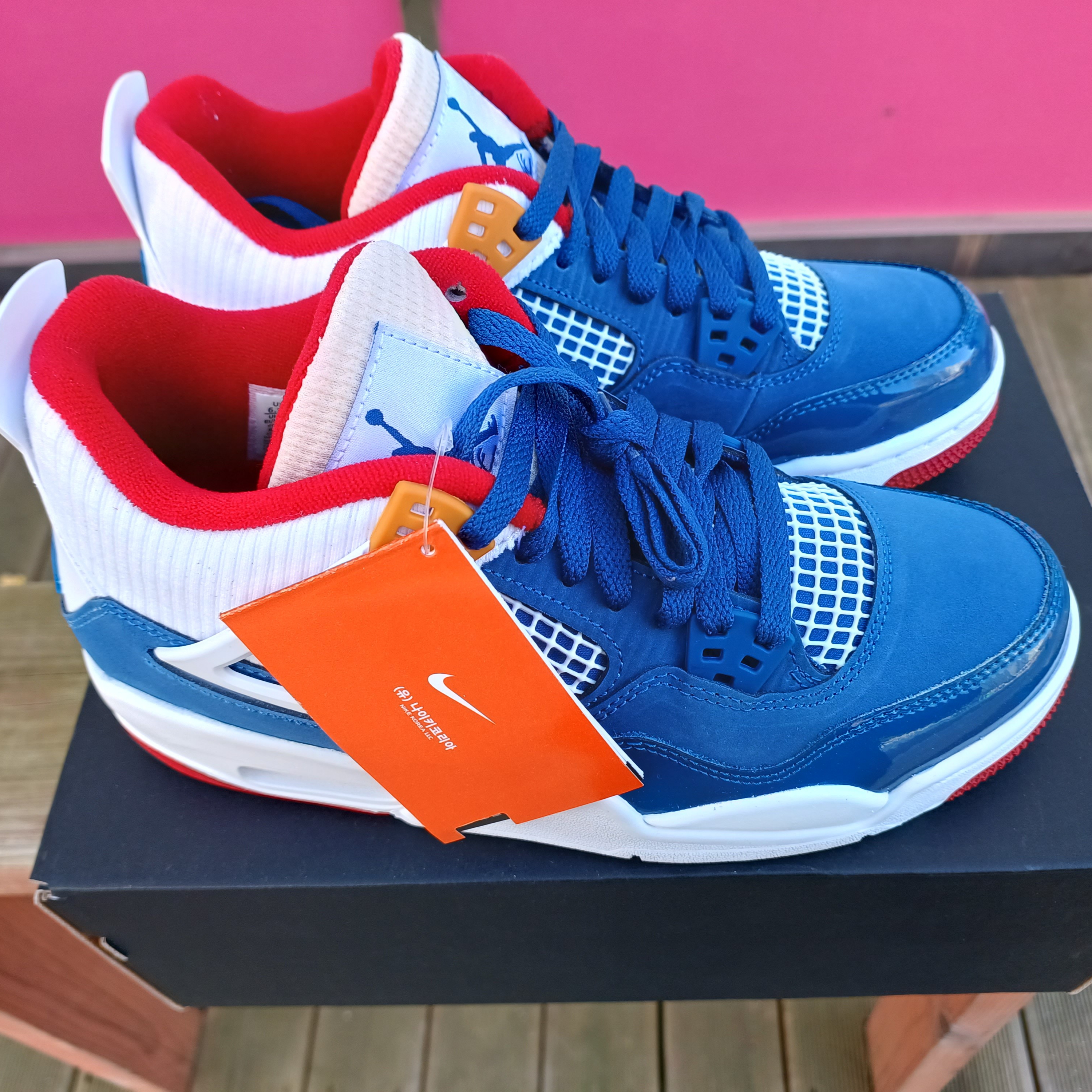 (GS) Jordan 4 Retro French Blue 착용 스타일 - 2