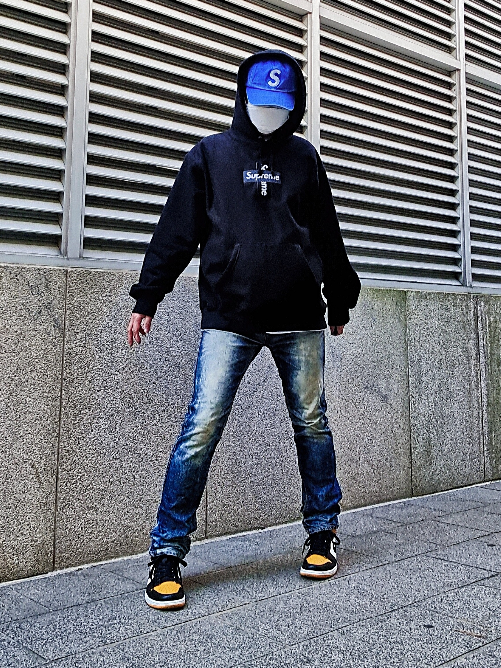 Supreme Pigment Print S Logo 6-Panel Royal - 20SS, Supreme Cross Box Logo Hooded Sweatshirt Black - 20FW 착용 스타일 - 3