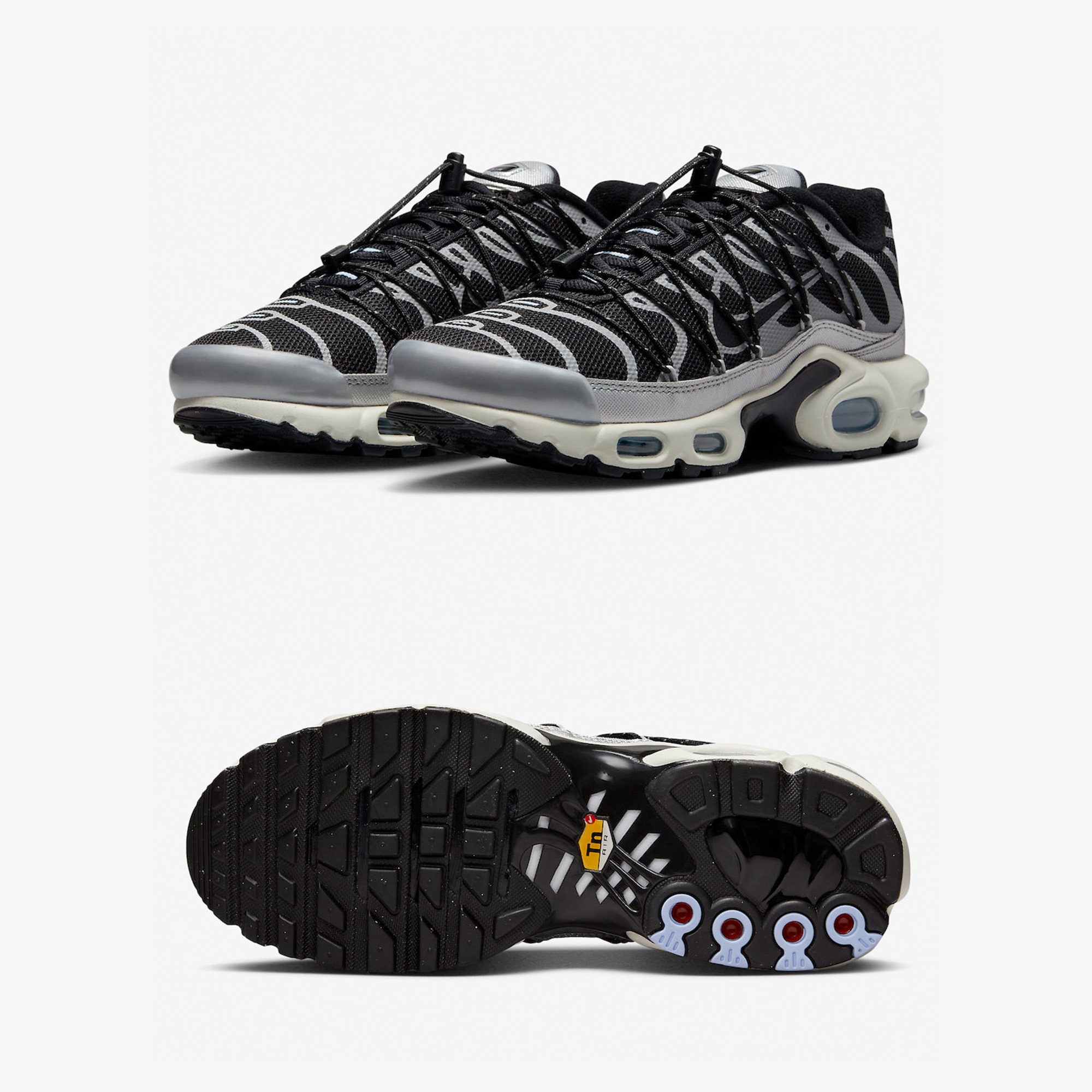 Nike Air Max Plus Triple Black, Nike x Comme des Garcons Homme Plus Air Max Sunder SP White Black 착용 스타일 - 2