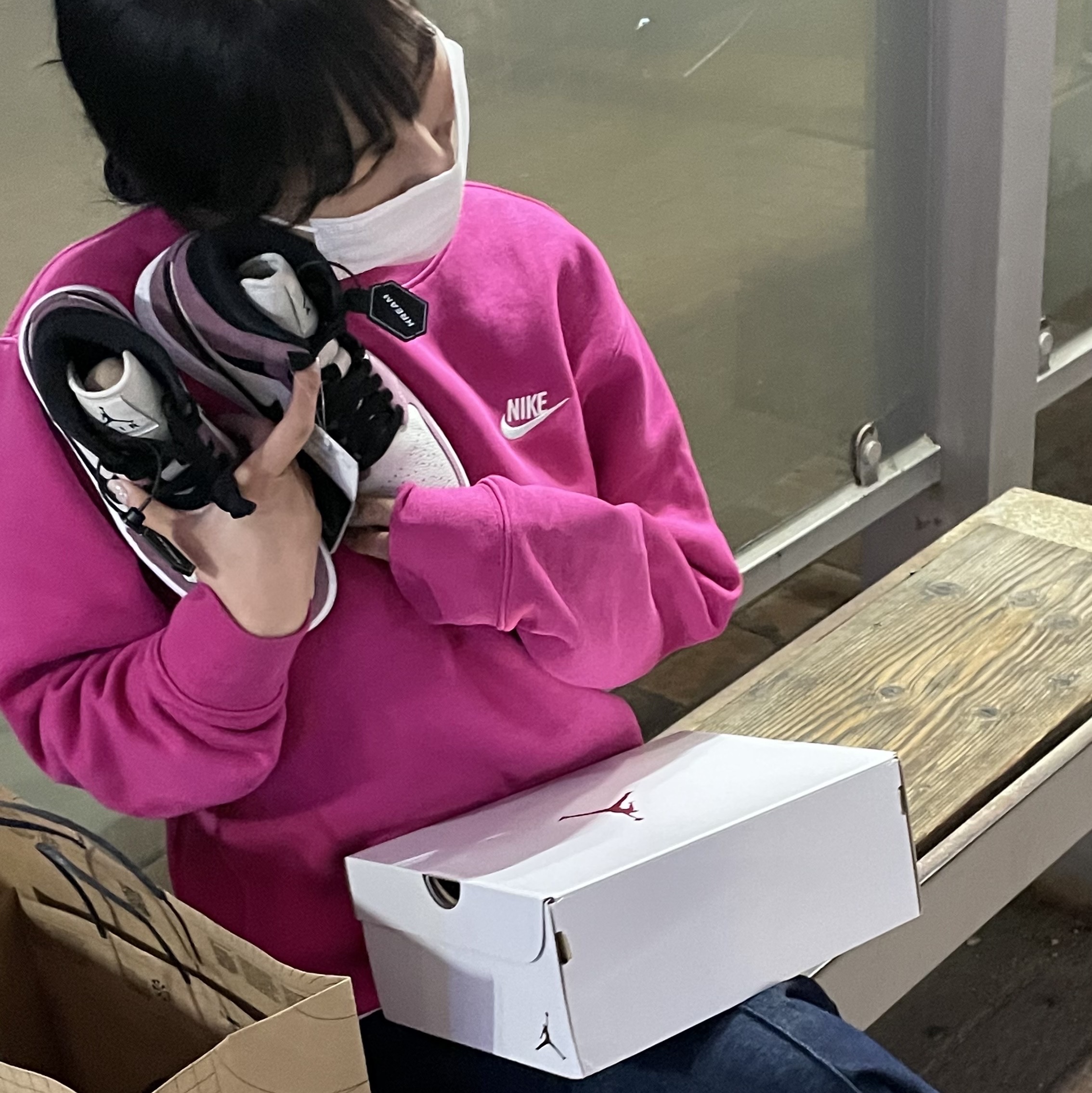 (W) Jordan 1 Mid SE Light Mulberry 착용 스타일