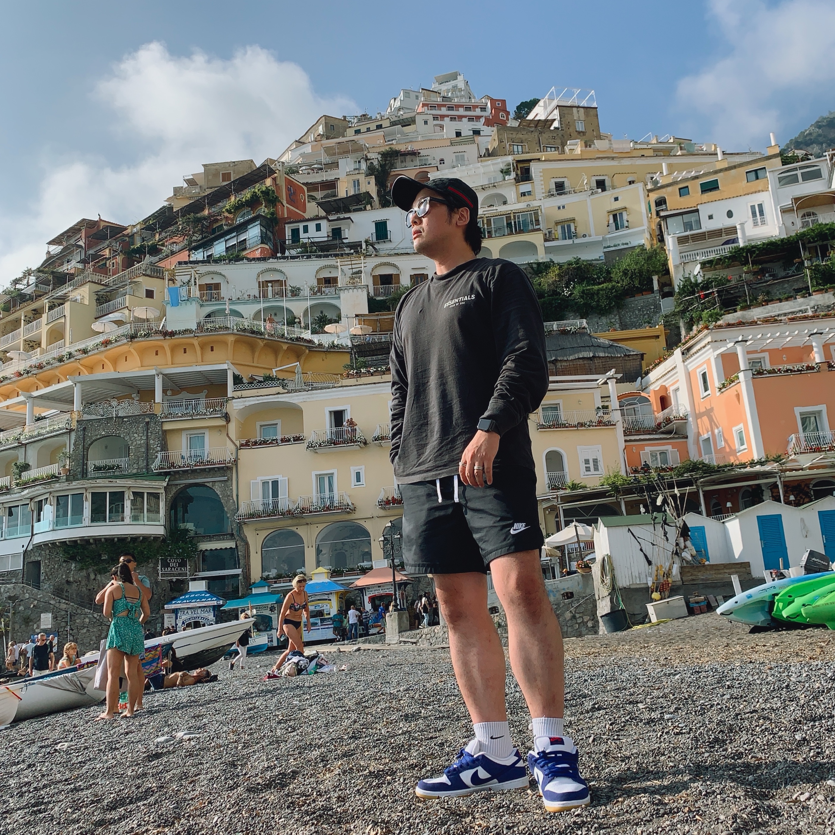 Nike SB Dunk Low Pro Premium Deep Royal Blue, Gucci Original GG Baseball Hat with Web Black 착용 스타일