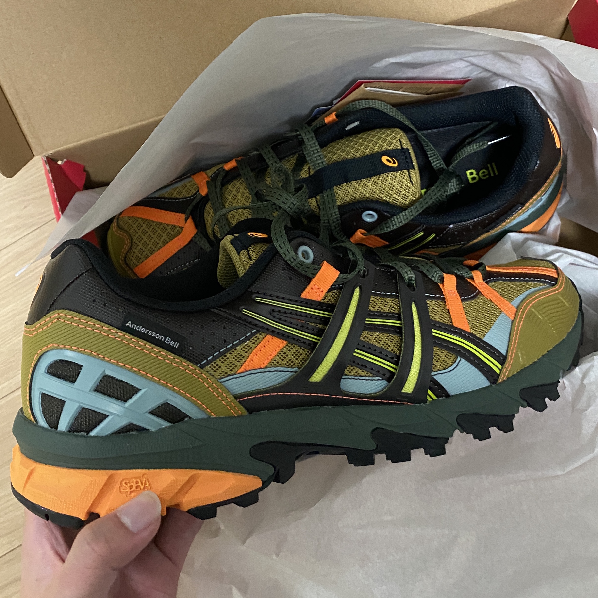 Asics x Andersson Bell Gel-Sonoma 15-50 Olive Oil Dark Brown 착용 스타일
