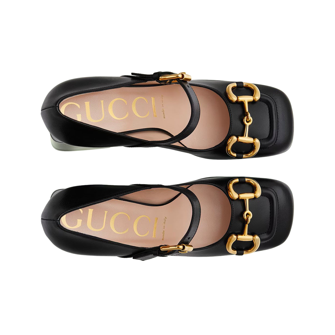 (W) 구찌 홀스빗 미드힐 레더 펌프스 블랙((W) Guuci Horsebit Mid-Heel Leather Pumps Black) - 2
