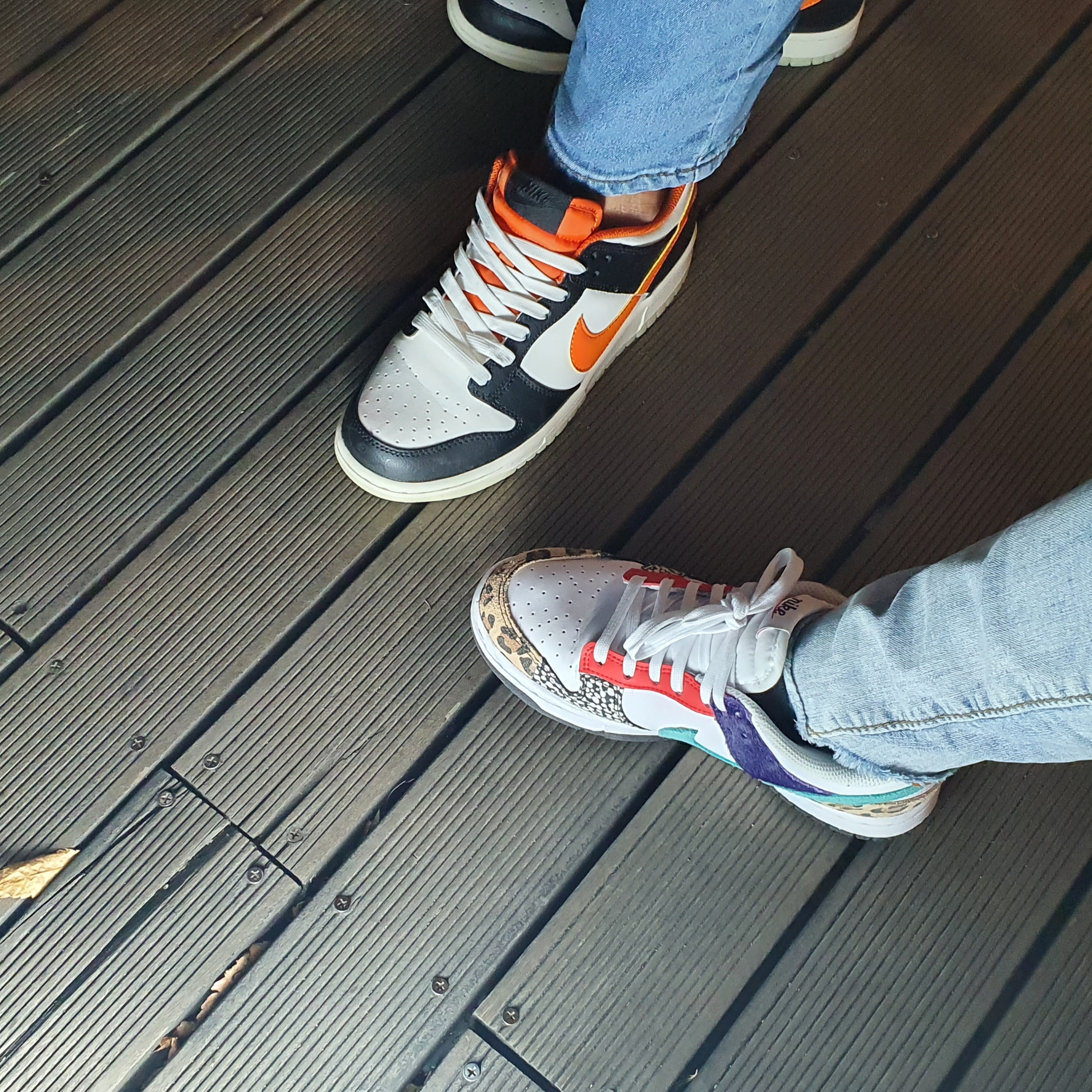 (GS) Nike Dunk Low PRM Halloween, (W) Nike Dunk Low SE Patchwork 착용 스타일