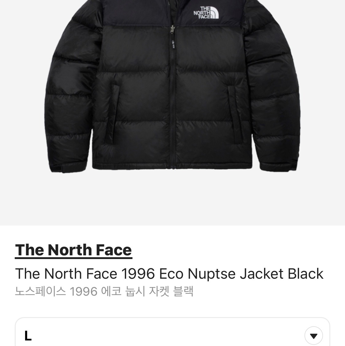 The North Face 1996 Eco Nuptse Jacket Black 착용 스타일