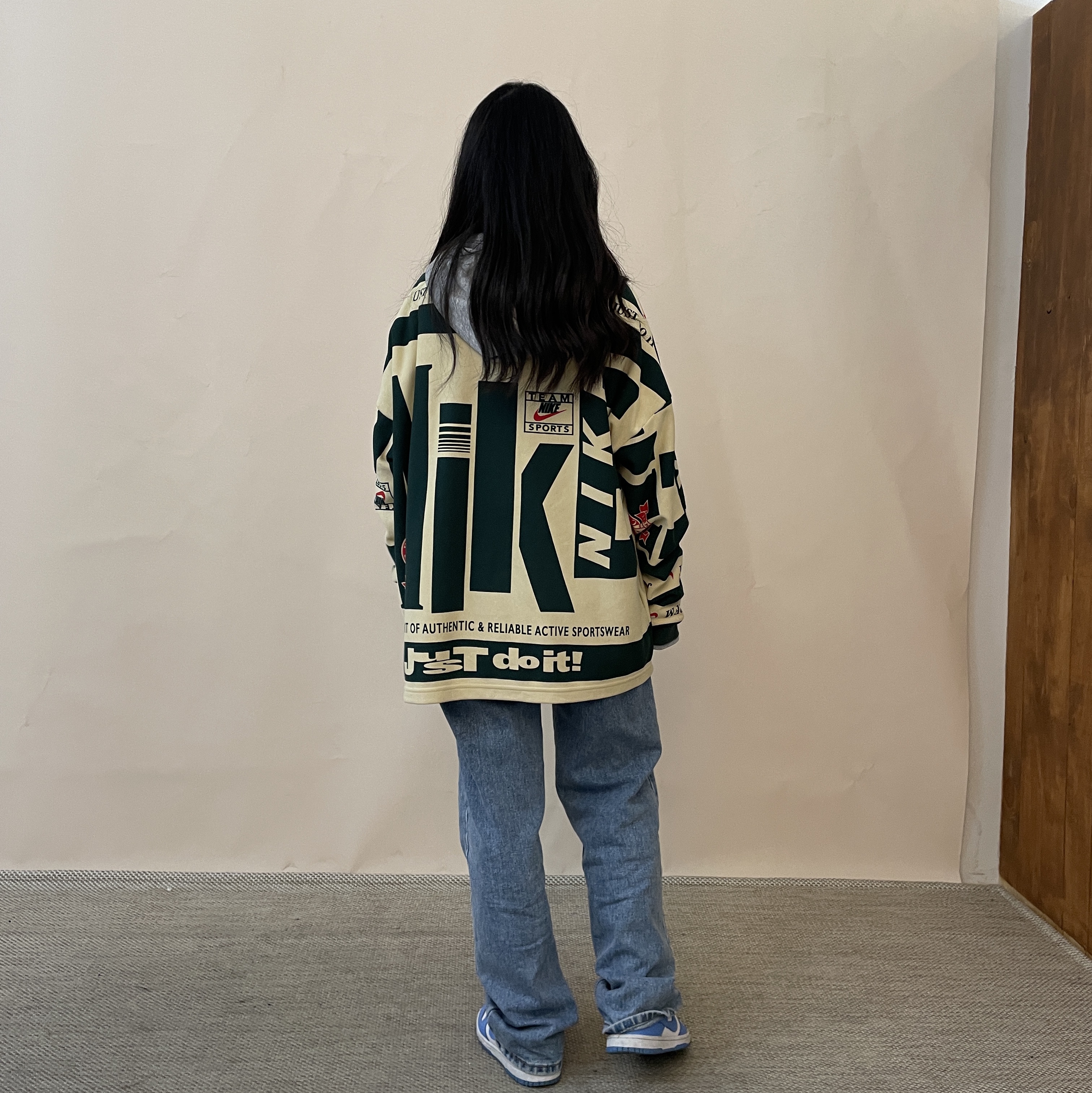 Nike x Cactus Plant Flea Market Long Sleeve Polo Natural - Asia, (GS) Nike Dunk Low University Blue 착용 스타일
