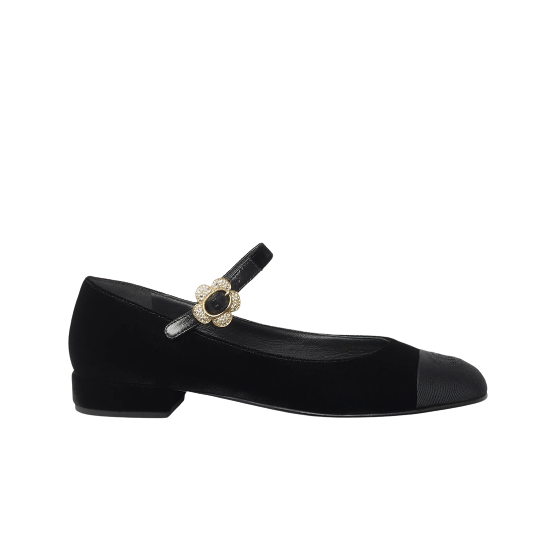 (W) 샤넬 메리 제인 벨벳 그로그랭 & 블랙((W) Chanel Mary Jane Velvet Grosgrain & Black) - 1