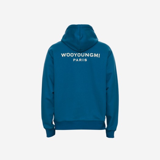 Wooyoungmi Cotton White Back Logo Hoodie Blue - 22FW
