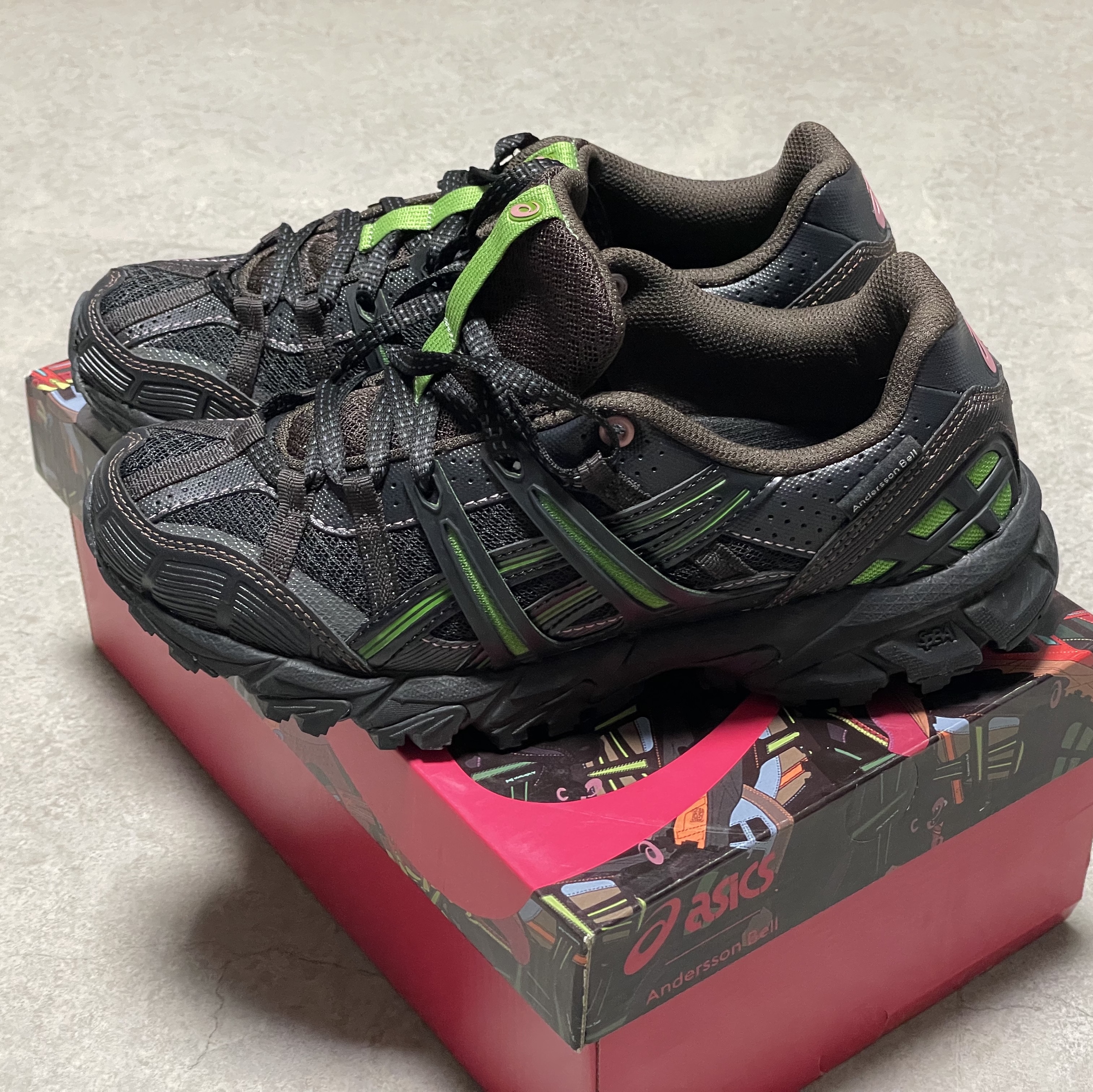 Asics x Andersson Bell Gel-Sonoma 15-50 Black Green 착용 스타일 - 2