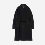 Auralee Cashmere Wool Mosser Soutien Collar Coat Black - 22AW