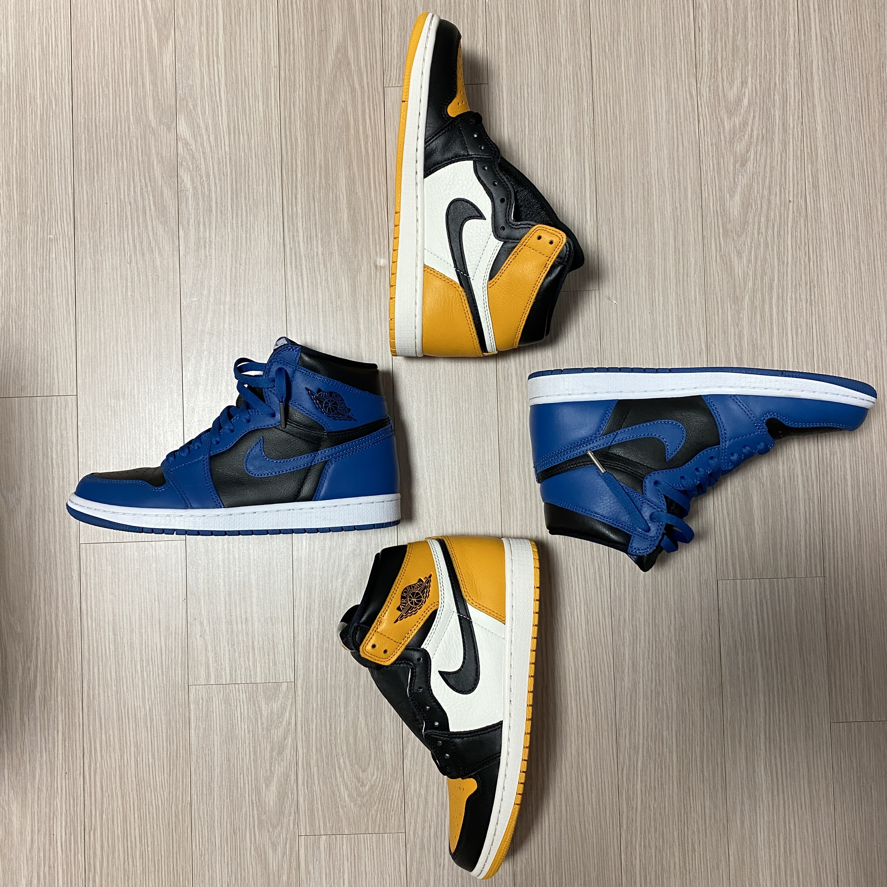 Jordan 1 Retro High OG Taxi, Jordan 1 Retro High OG Dark Marina Blue 착용 스타일