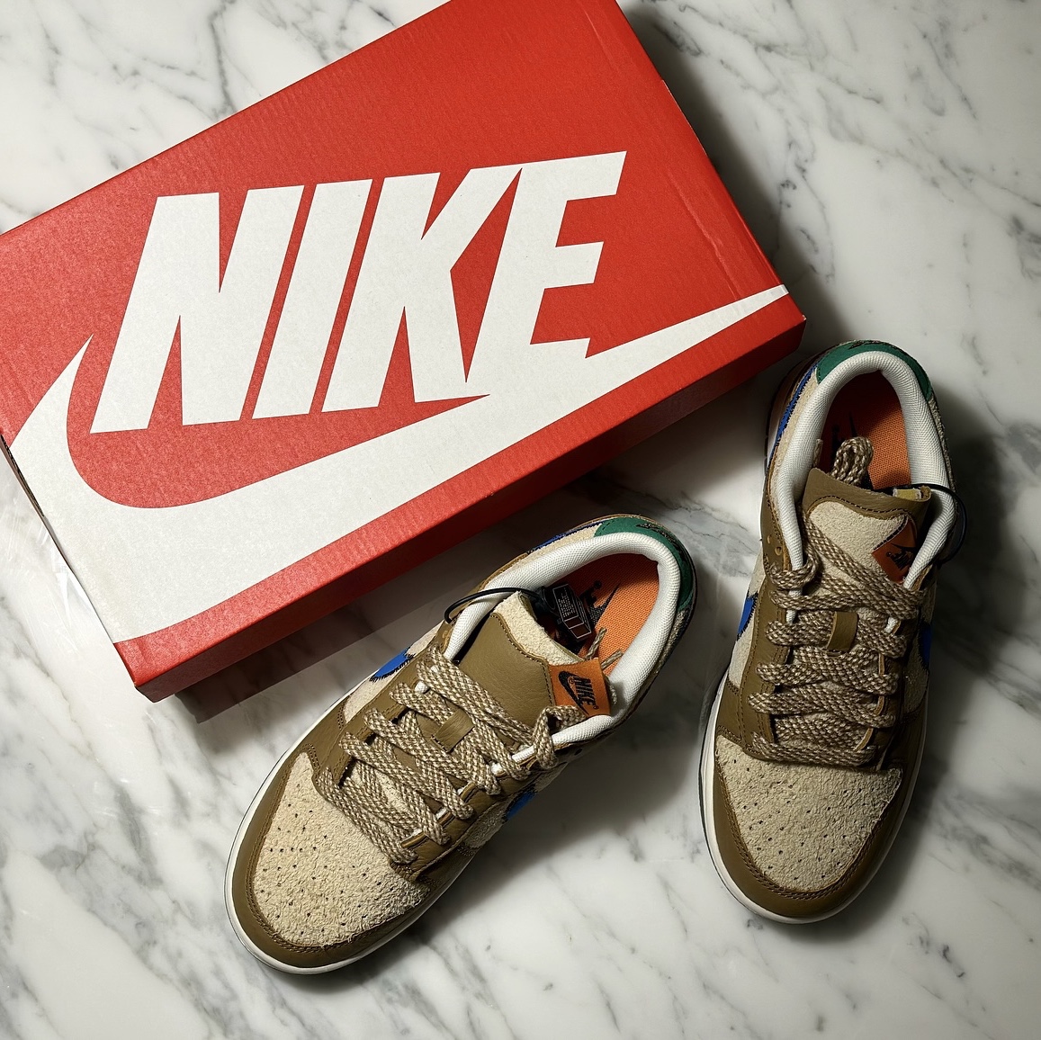 Nike x Size? Dunk Low Dark Driftwood Photo Blue 착용 스타일 - 2
