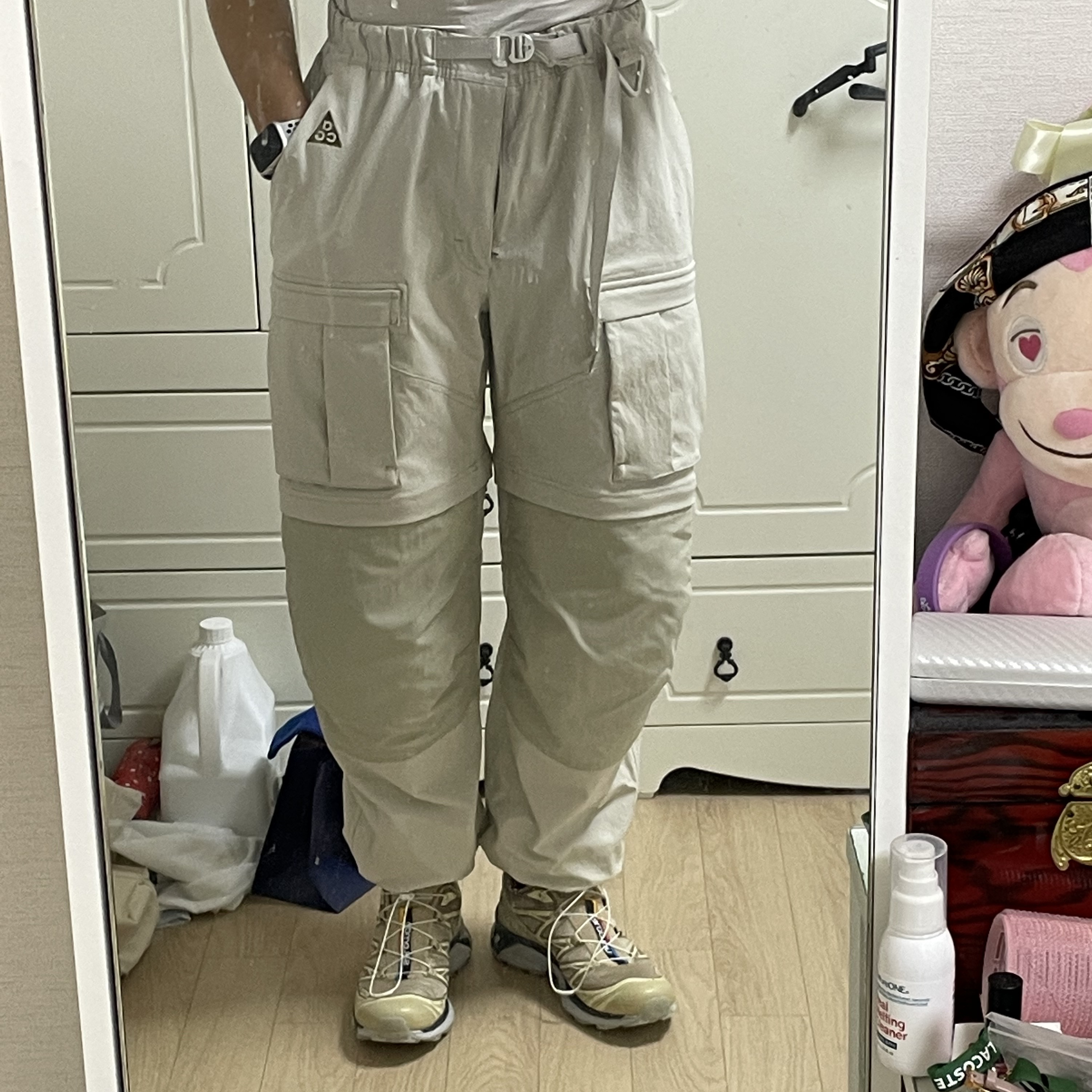 Salomon XT-6 Clear Safari Vanila Ice, Nike ACG Smith Summit Cargo Pants Light Bone - Asia 착용 스타일 - 2