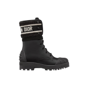 (W) Dior D-Major Ankle Boot Calfskin and Lambskin Wool Black