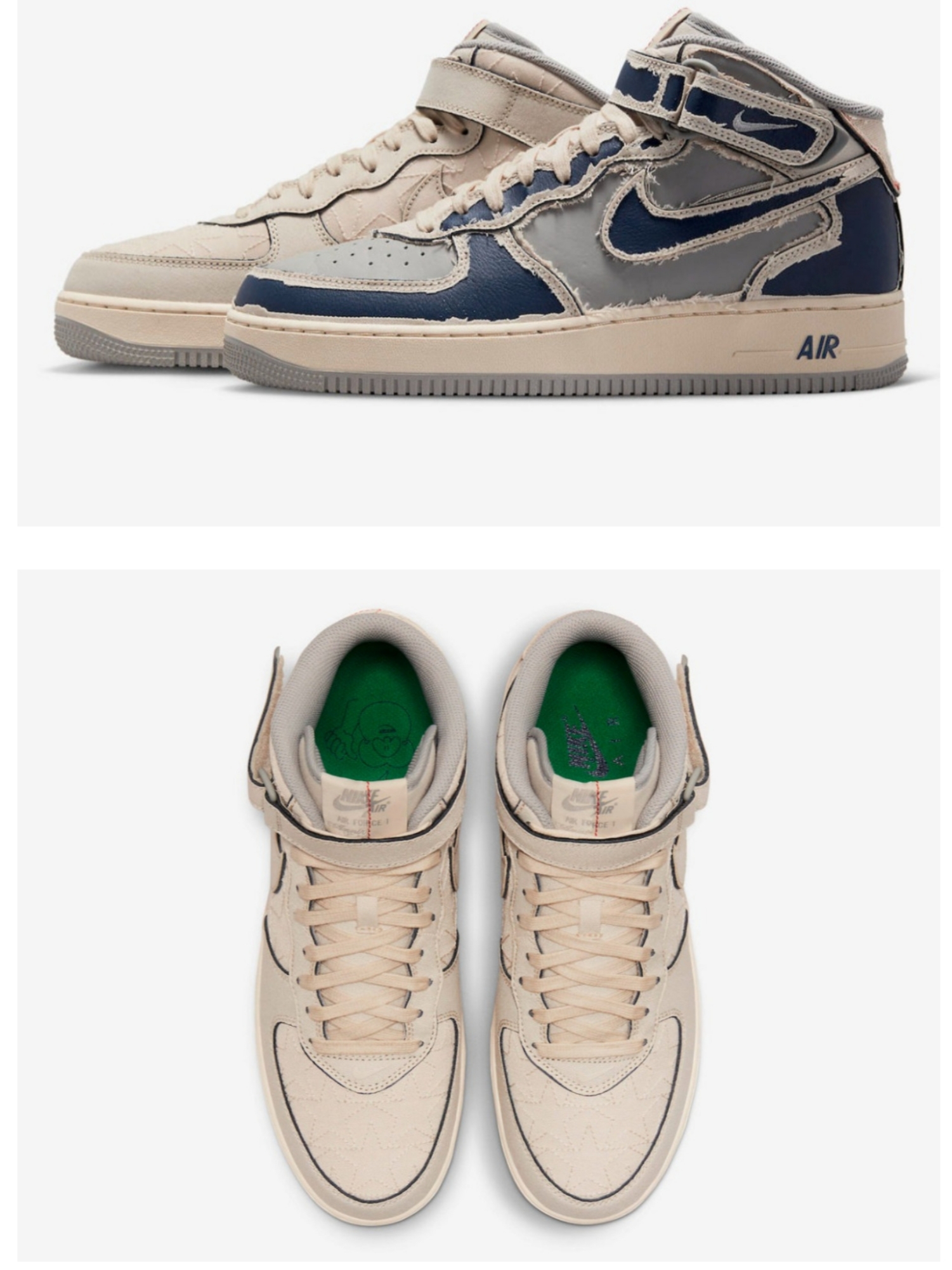 Nike Air Force 1 Mid '07 Pearl White 착용 스타일 - 5