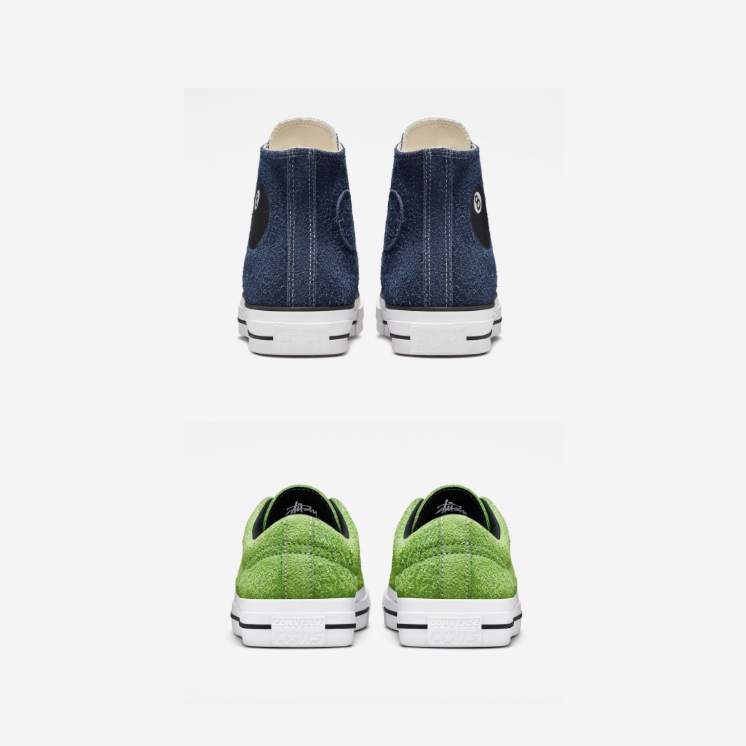 Converse x Stussy One Star Pro Ox 8 Ball Green, Converse x Stussy Chuck 70 High 8 Ball Navy 착용 스타일 - 4