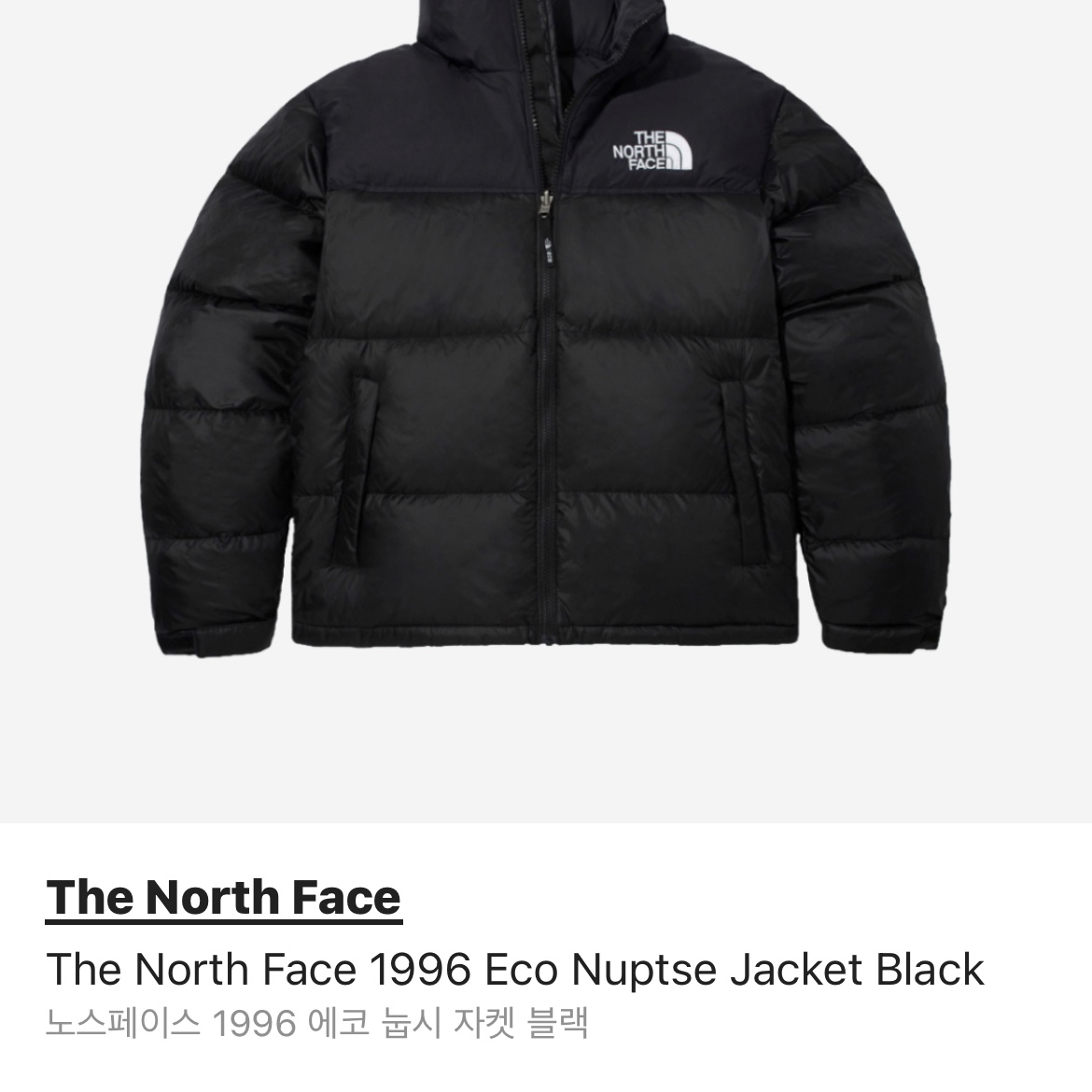 The North Face 1996 Eco Nuptse Jacket Black 착용 스타일