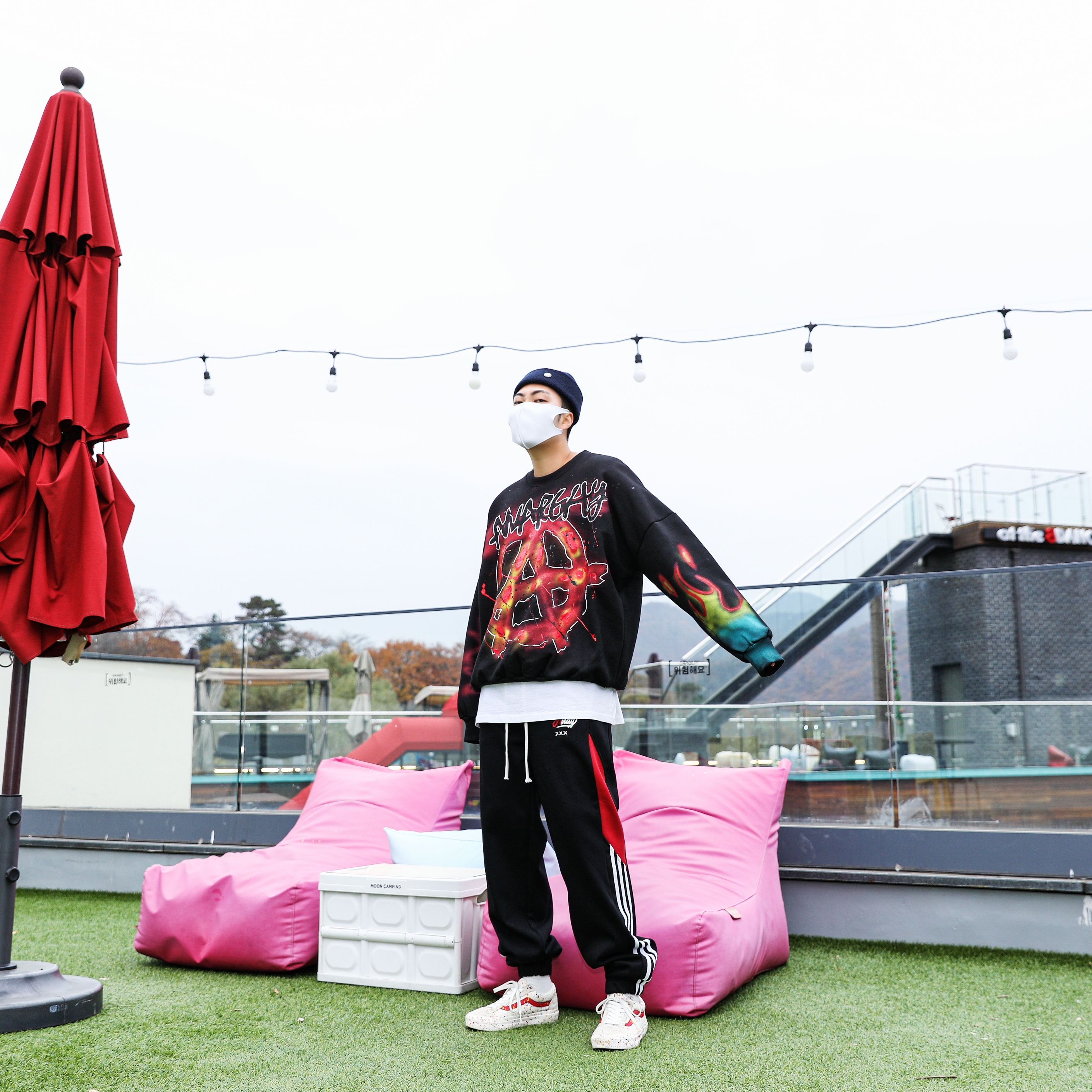 Vans Style 36 Marshmallow Racing Red 착용 스타일 - 1