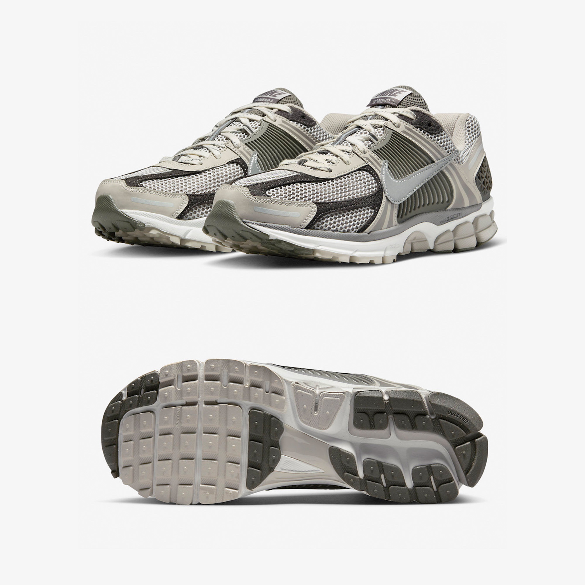 Nike Zoom Vomero 5 PRM Light Iron Ore and Flat Fewter 착용 스타일 - 2