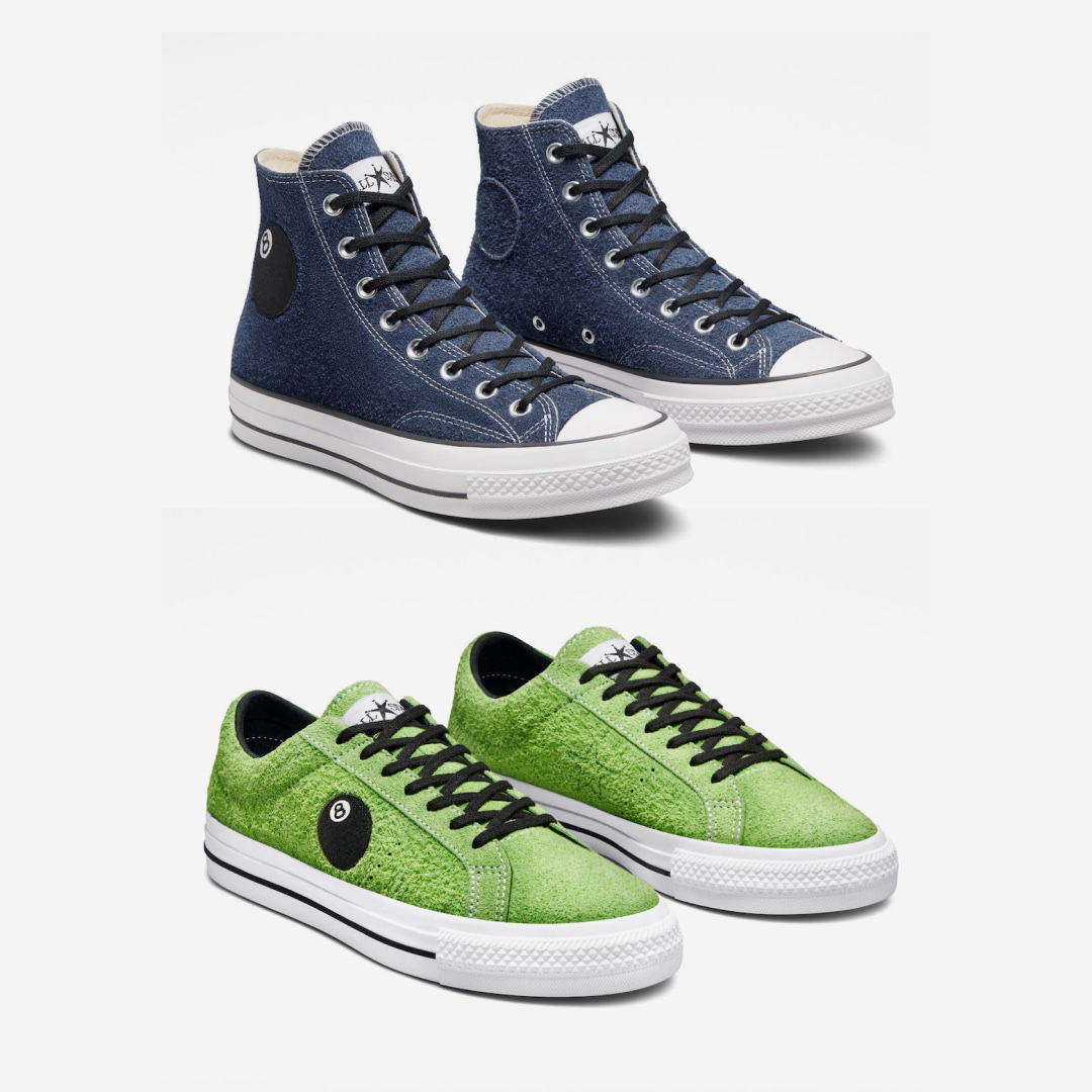Converse x Stussy One Star Pro Ox 8 Ball Green, Converse x Stussy Chuck 70 High 8 Ball Navy 착용 스타일 - 2