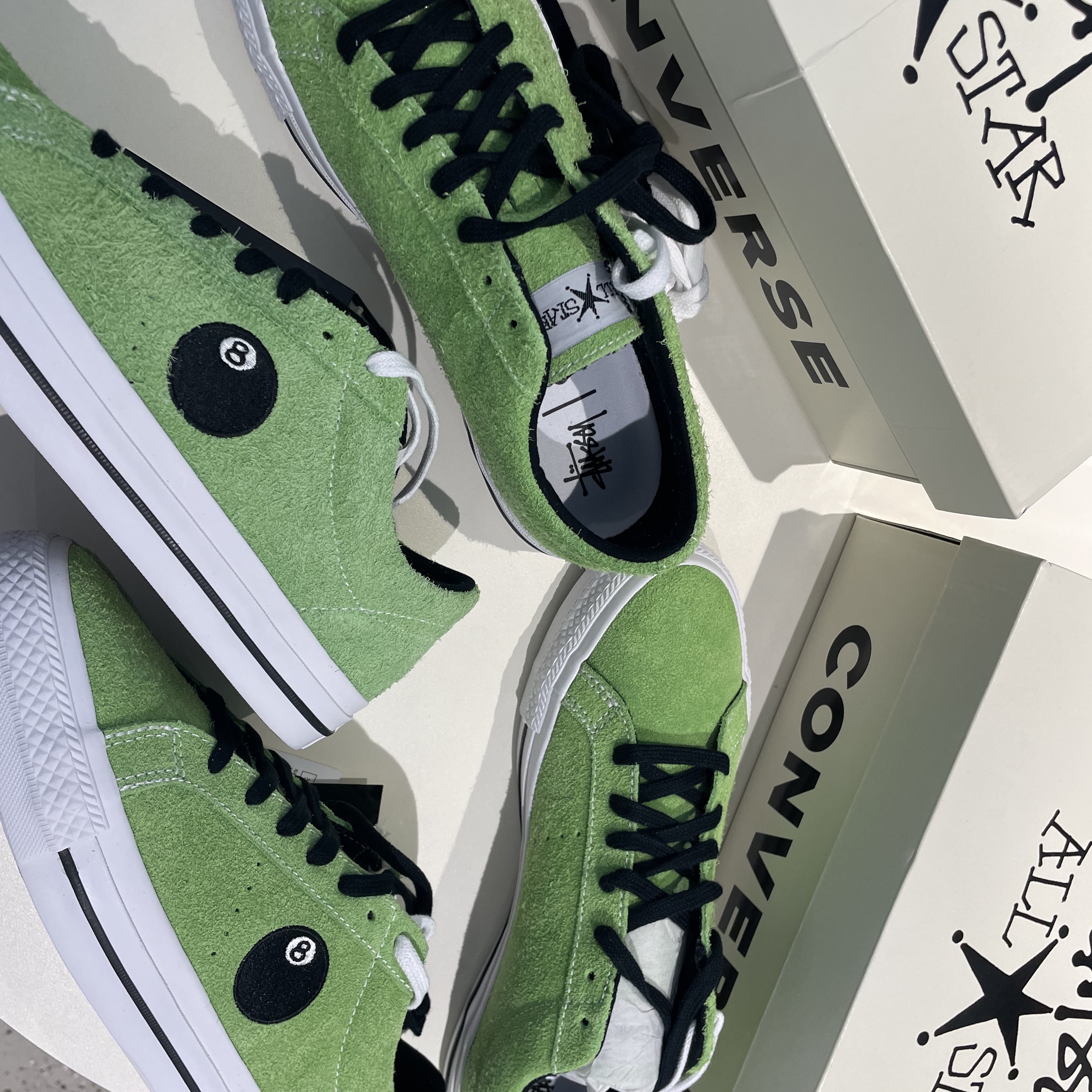 Converse x Stussy One Star Pro Ox 8 Ball Green 착용 스타일