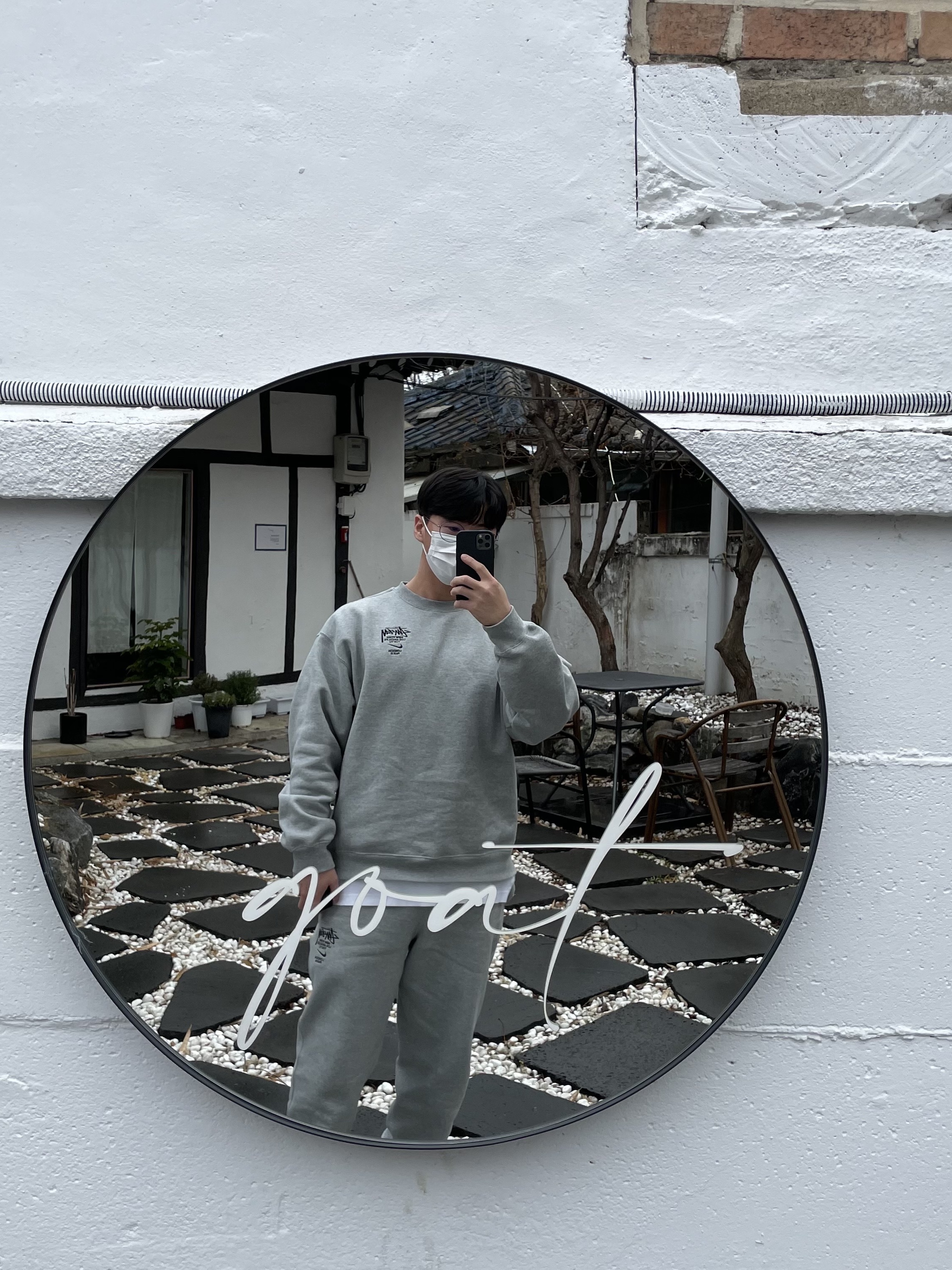 Nike x Stussy NRG ZR Fleece Crewneck Heather Grey - US/EU, Nike x Stussy NRG ZR Fleece Pants Heather Grey - US/EU 착용 스타일 - 1