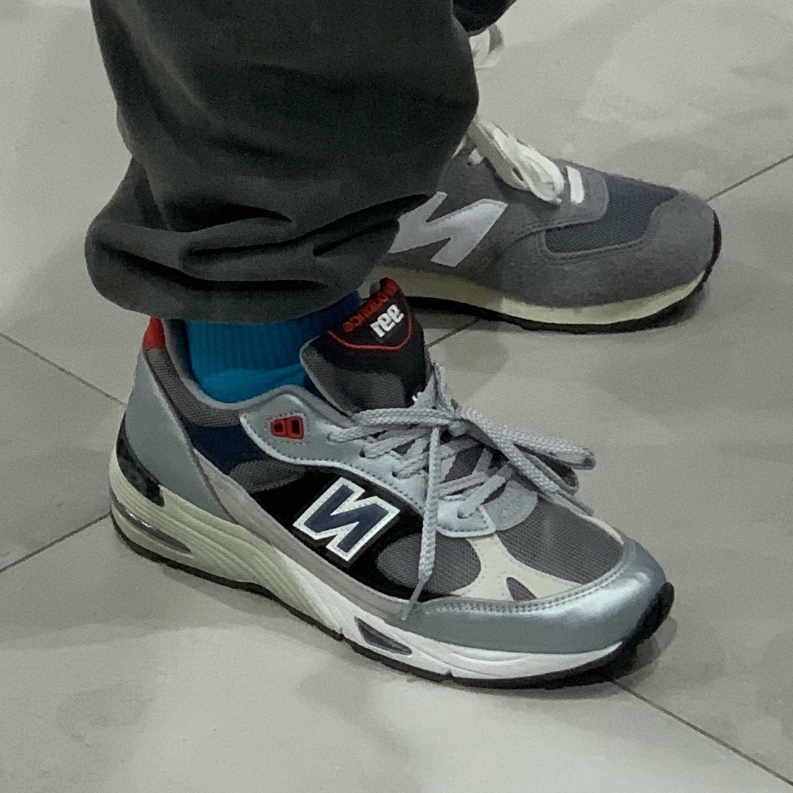New Balance 991 Made in UK Silver 착용 스타일