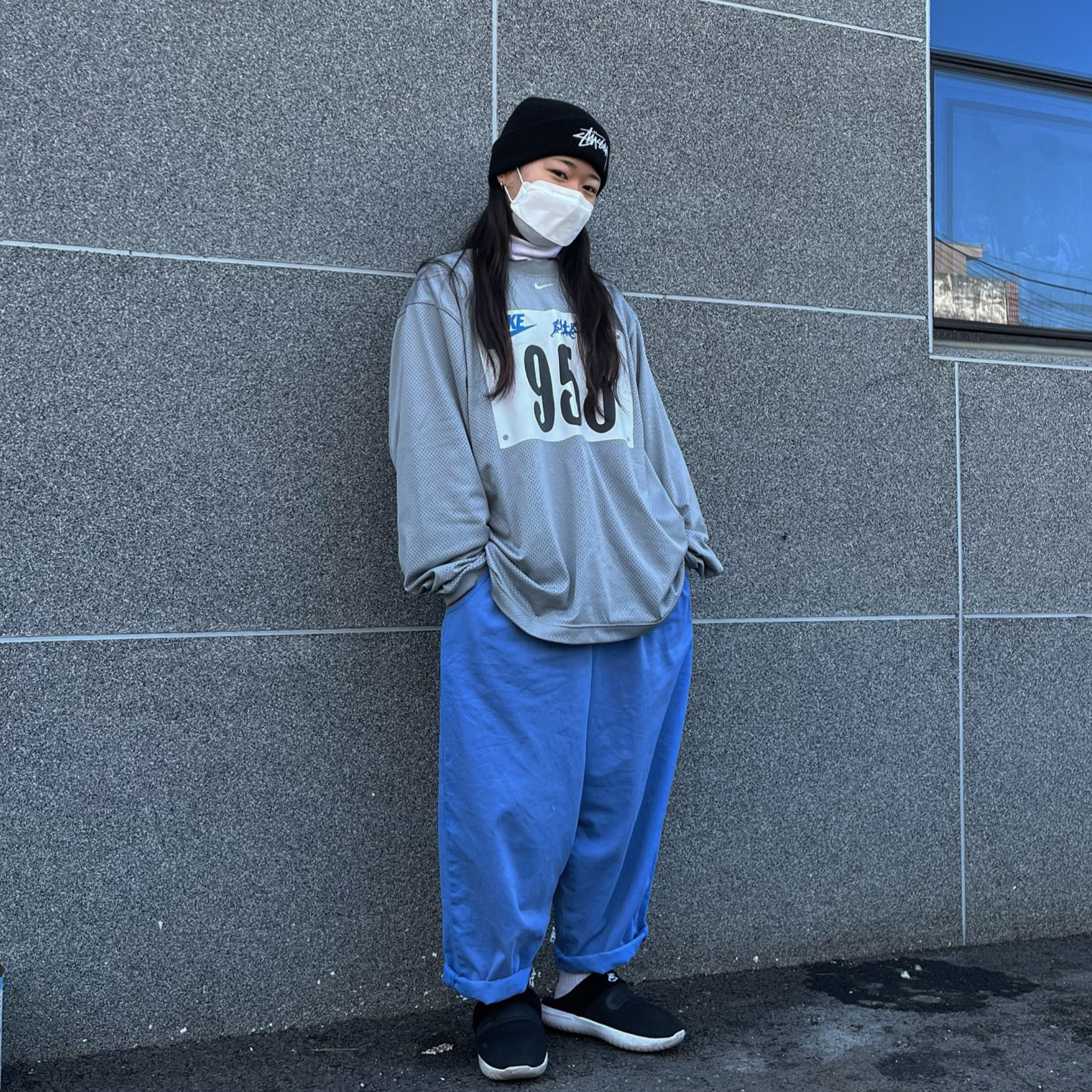 Nike x Cactus Plant Flea Market L/S Jersey Grey - Asia, Stussy Big Stock Cuff Beanie Black 착용 스타일