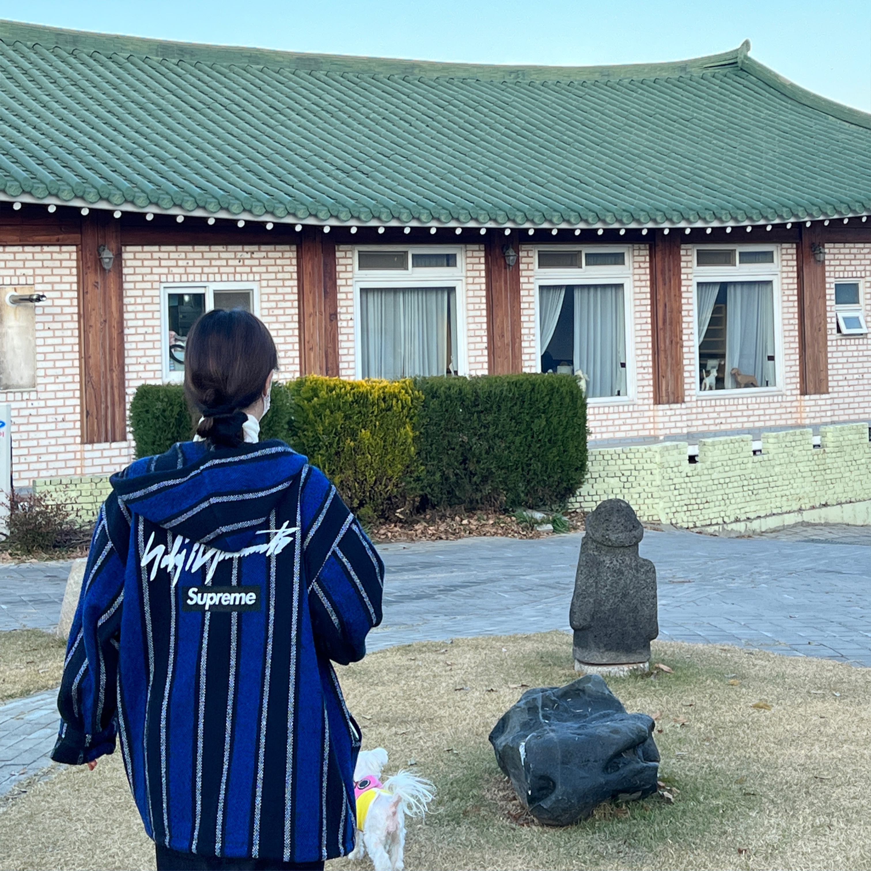 Supreme x Yohji Yamamoto Baja Jacket Blue - 22FW 착용 스타일 - 1