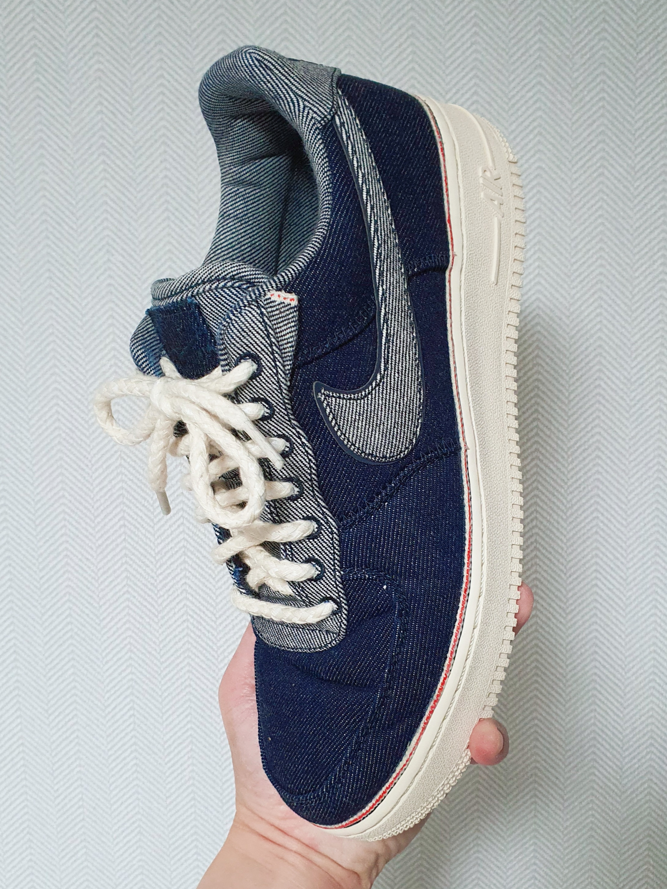 Nike x 3x1 Air Force 1 '07 PRM Raw Indigo 착용 스타일