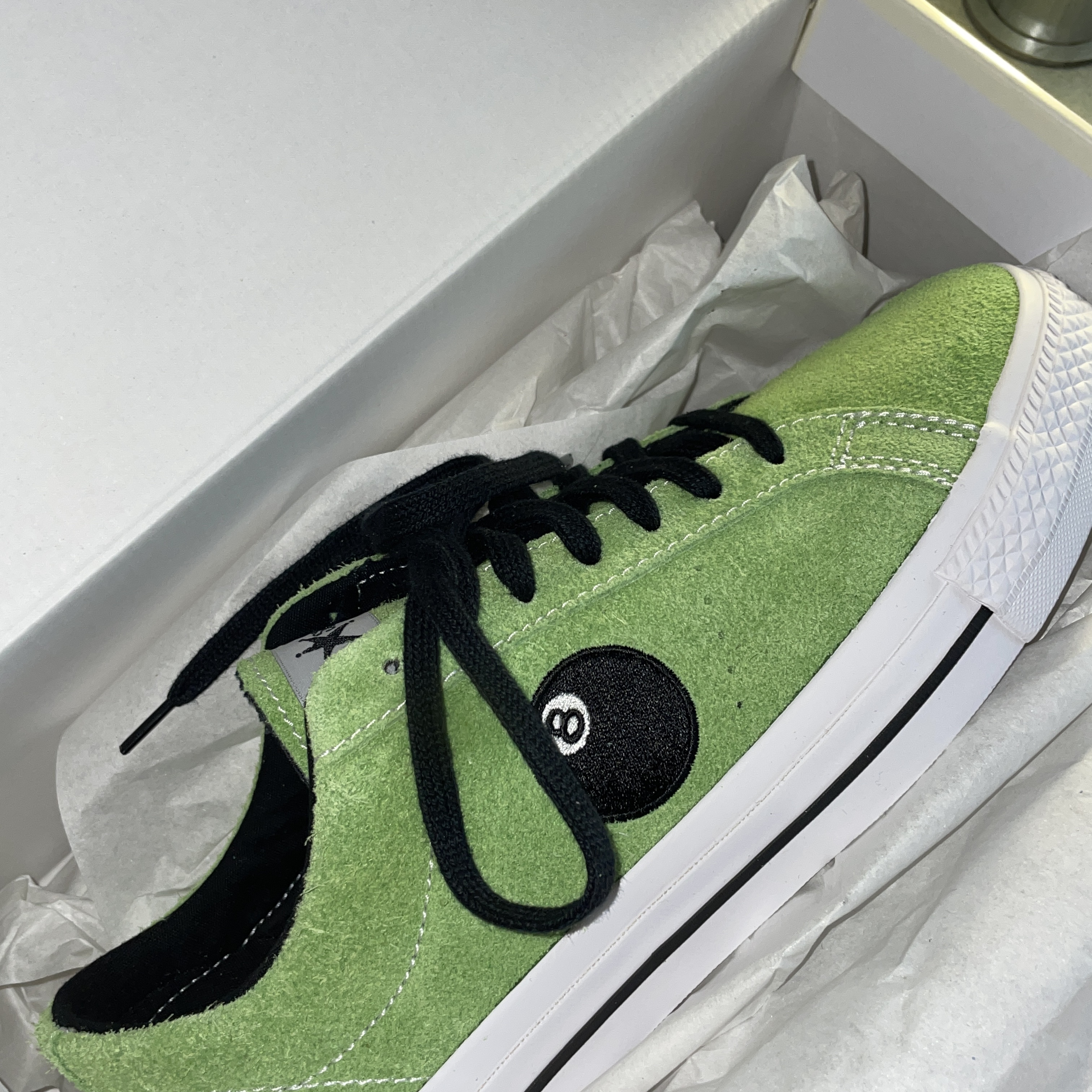 Converse x Stussy One Star Pro Ox 8 Ball Green 착용 스타일