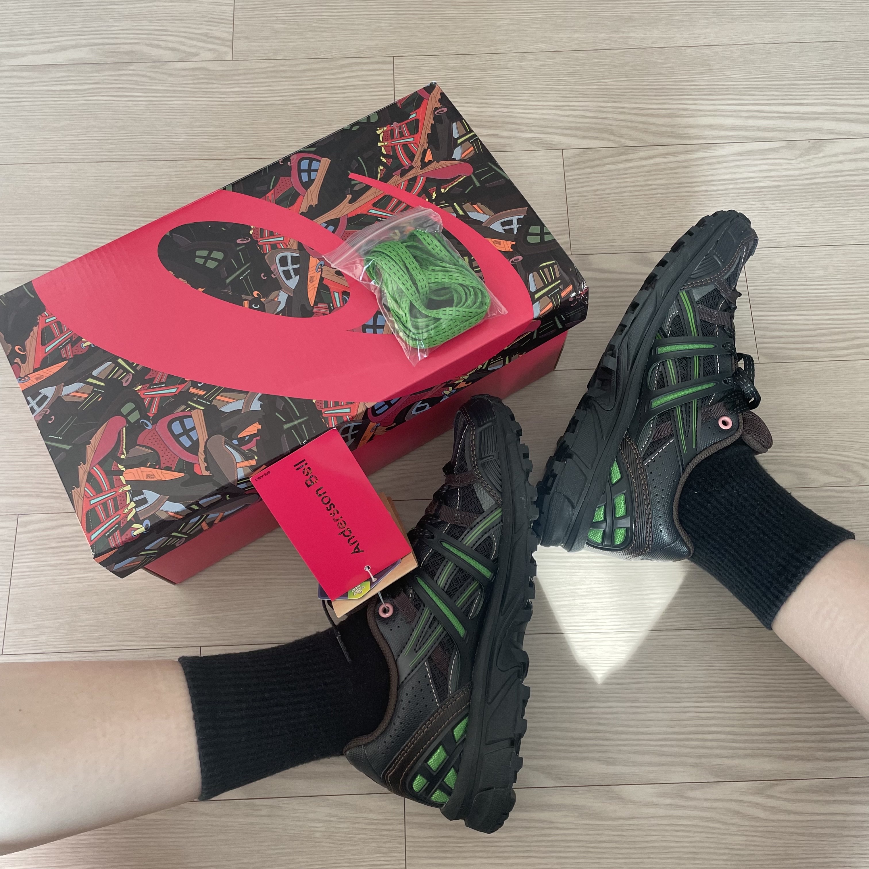 Asics x Andersson Bell Gel-Sonoma 15-50 Black Green 착용 스타일 - 5