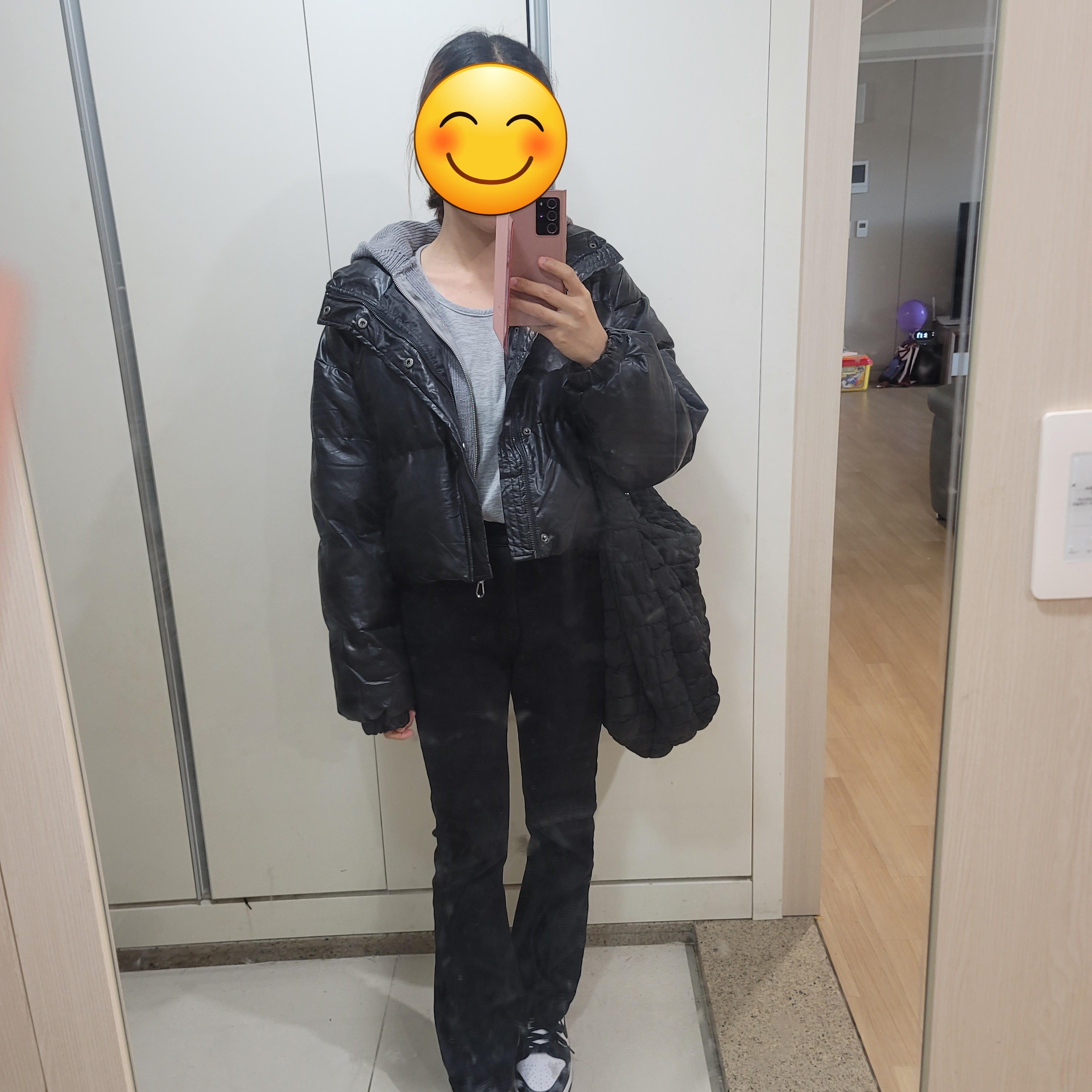 (W) Nike Dunk Low Black 착용 스타일 - 4