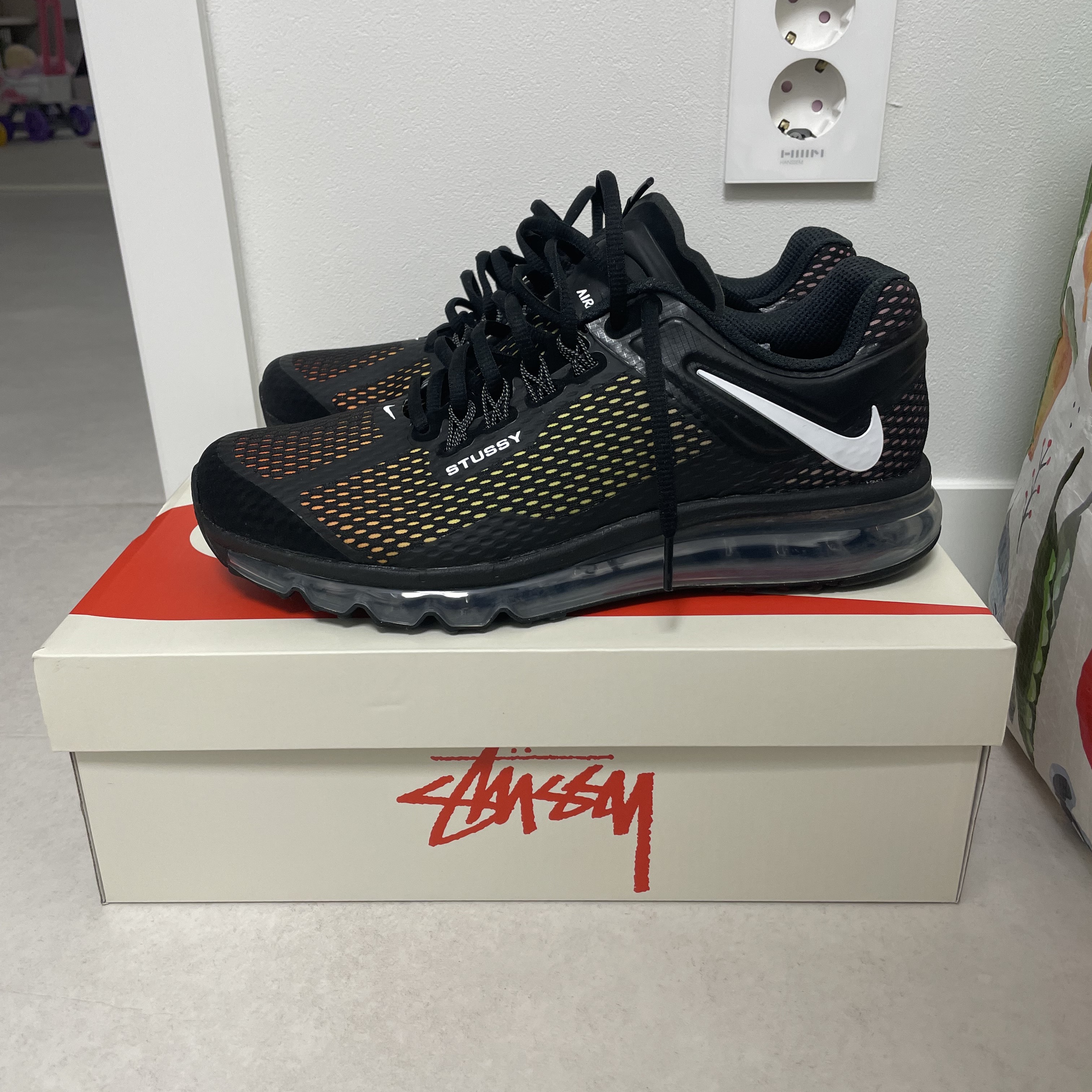 Nike x Stussy Air Max 2013 Black 착용 스타일 - 1