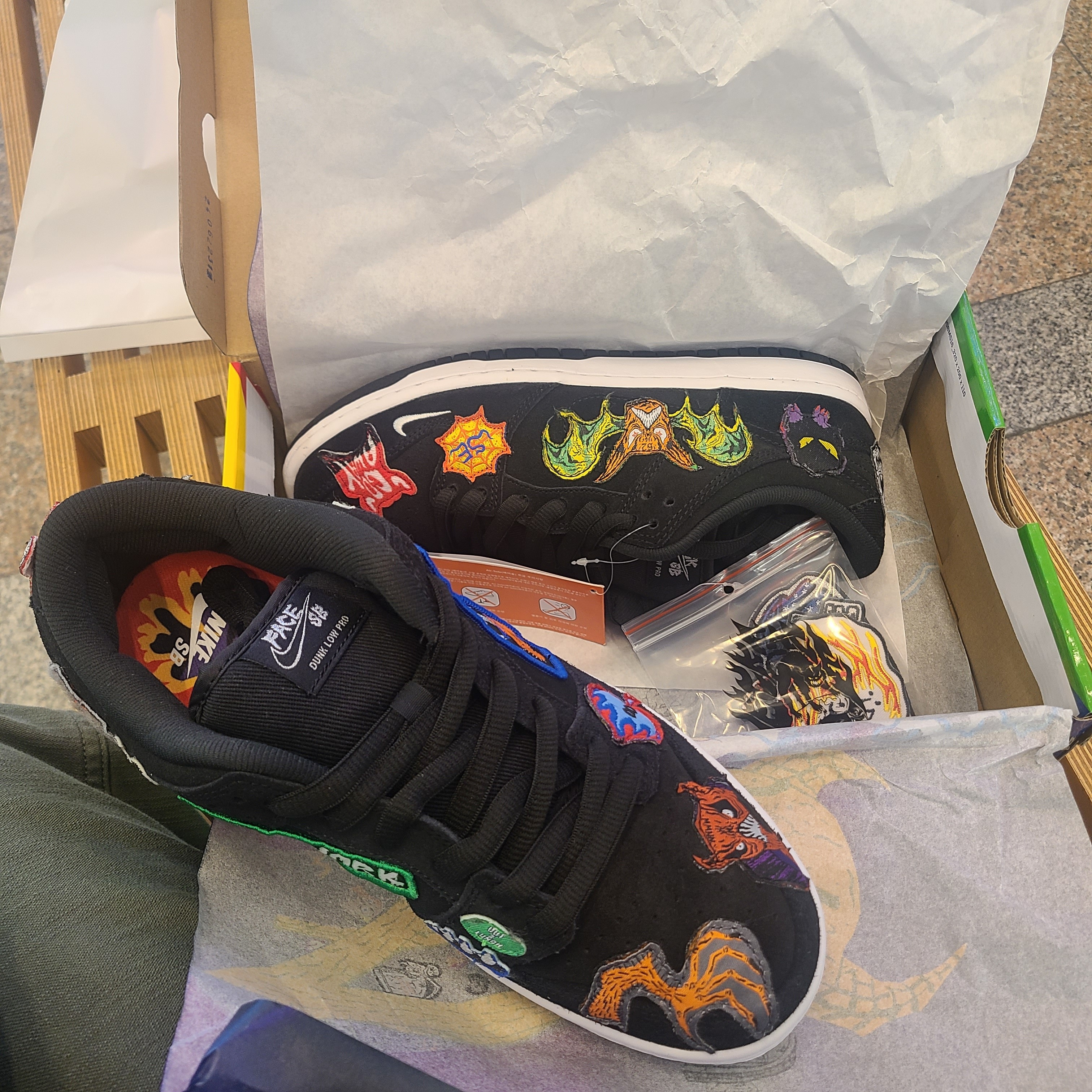 Nike x Neckface SB Dunk Low Pro Black 착용 스타일 - 1