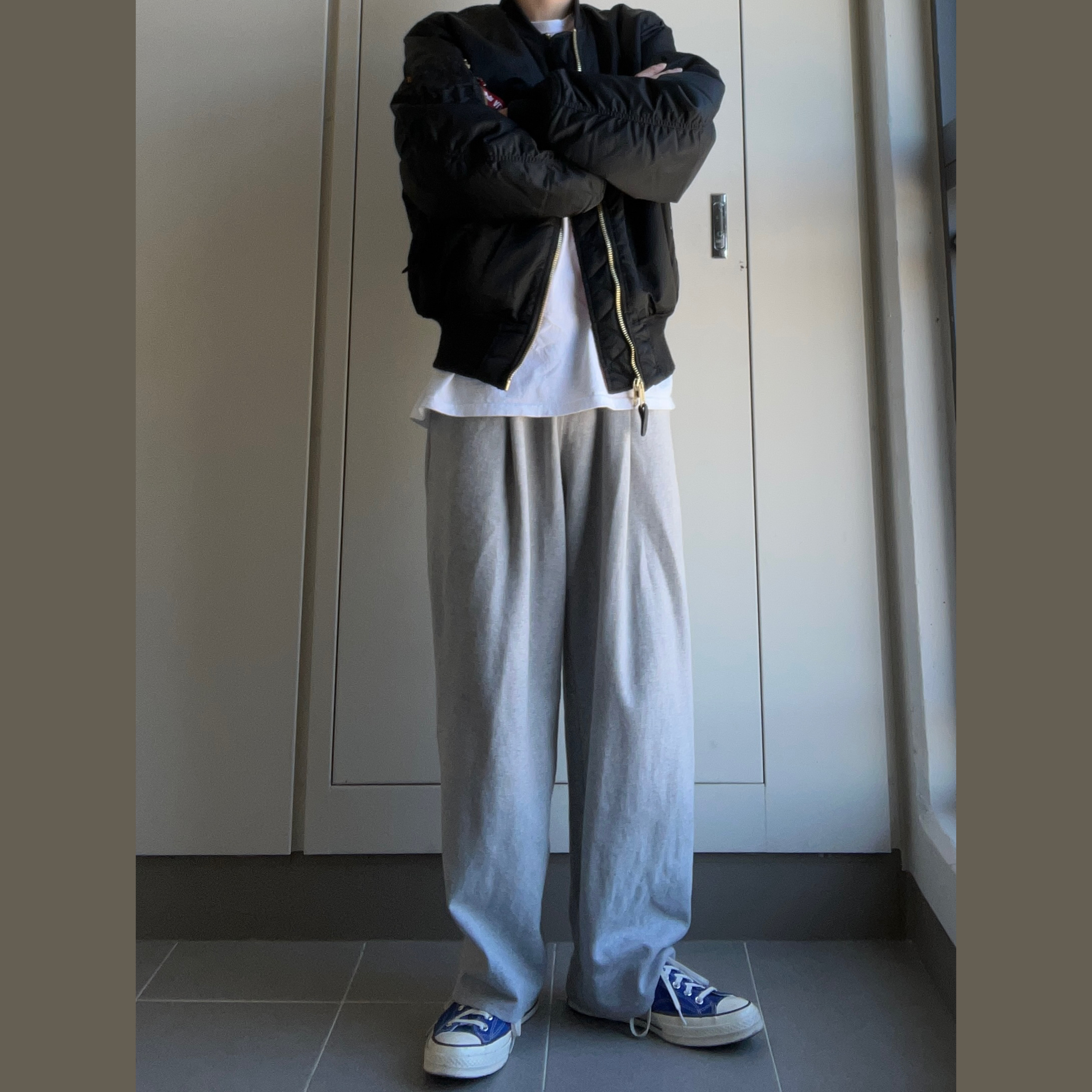 Converse Chuck 70 Ox Vintage Canvas Rush Blue, Stussy Surf Stock T-Shirt White 착용 스타일