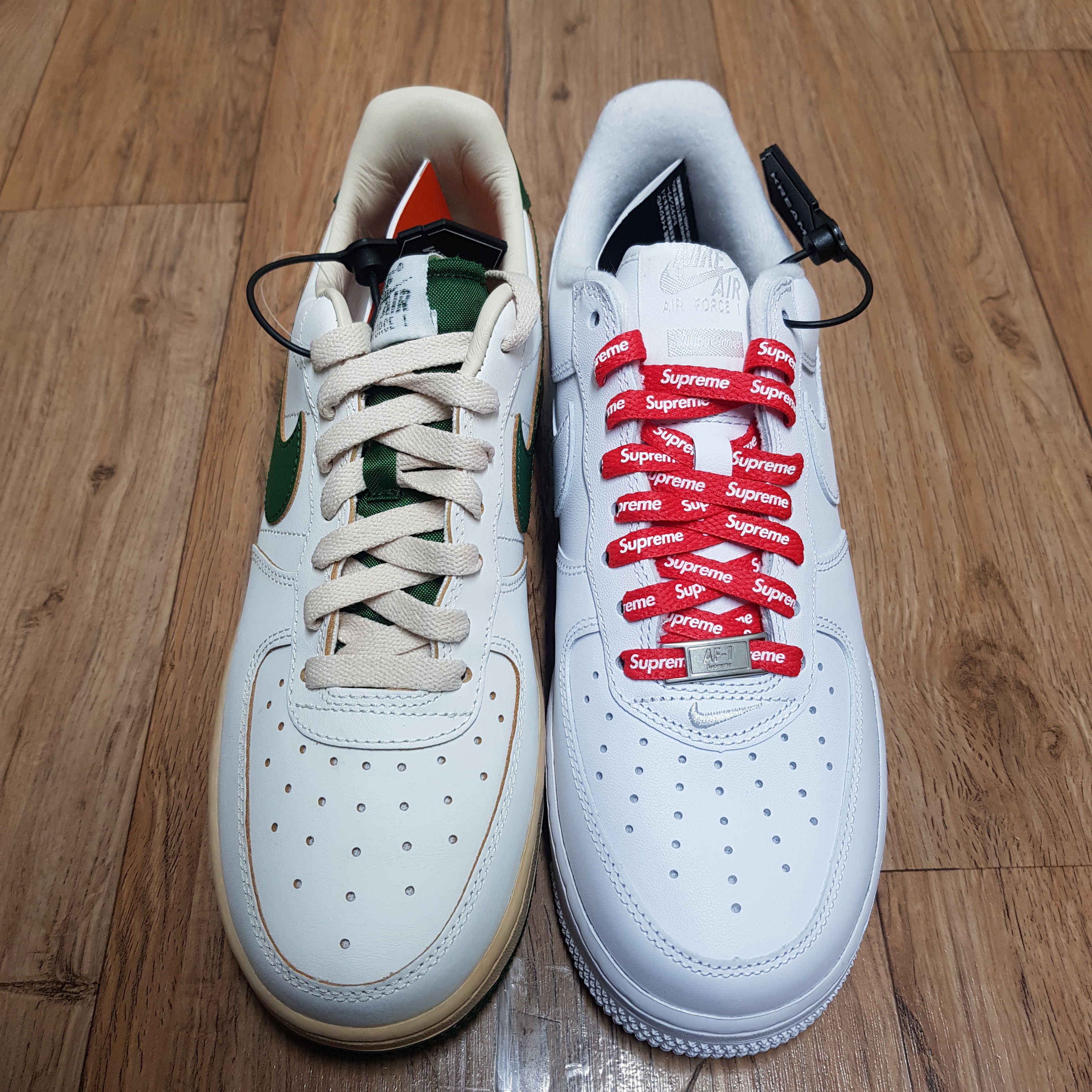 (W) Nike Air Force 1 Low Gorge Green, Nike x Supreme Air Force 1 Low White 착용 스타일 - 3