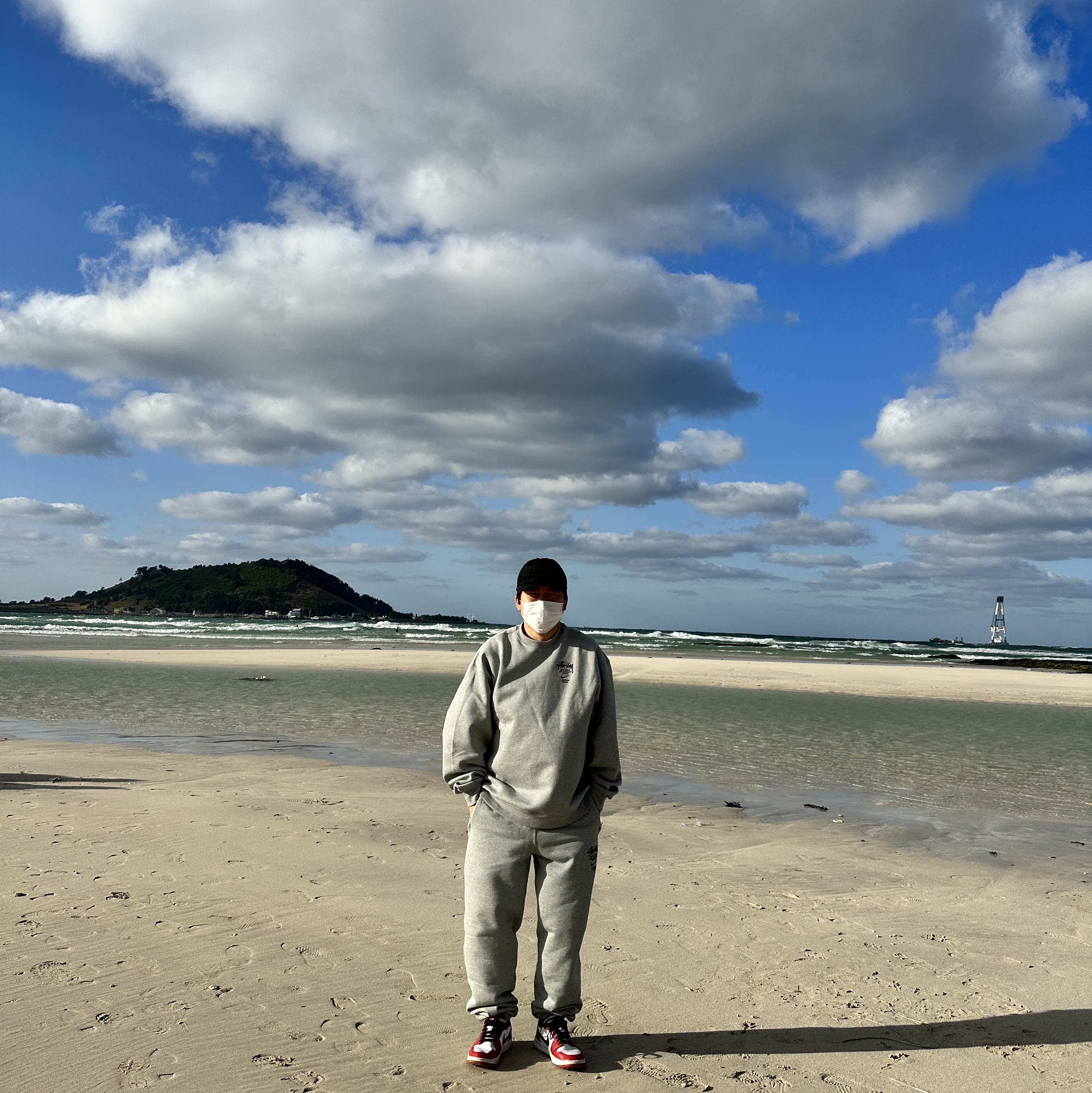 Nike x Stussy NRG ZR Fleece Crewneck Heather Grey - US/EU, Nike x Stussy NRG ZR Fleece Pants Heather Grey - US/EU 착용 스타일