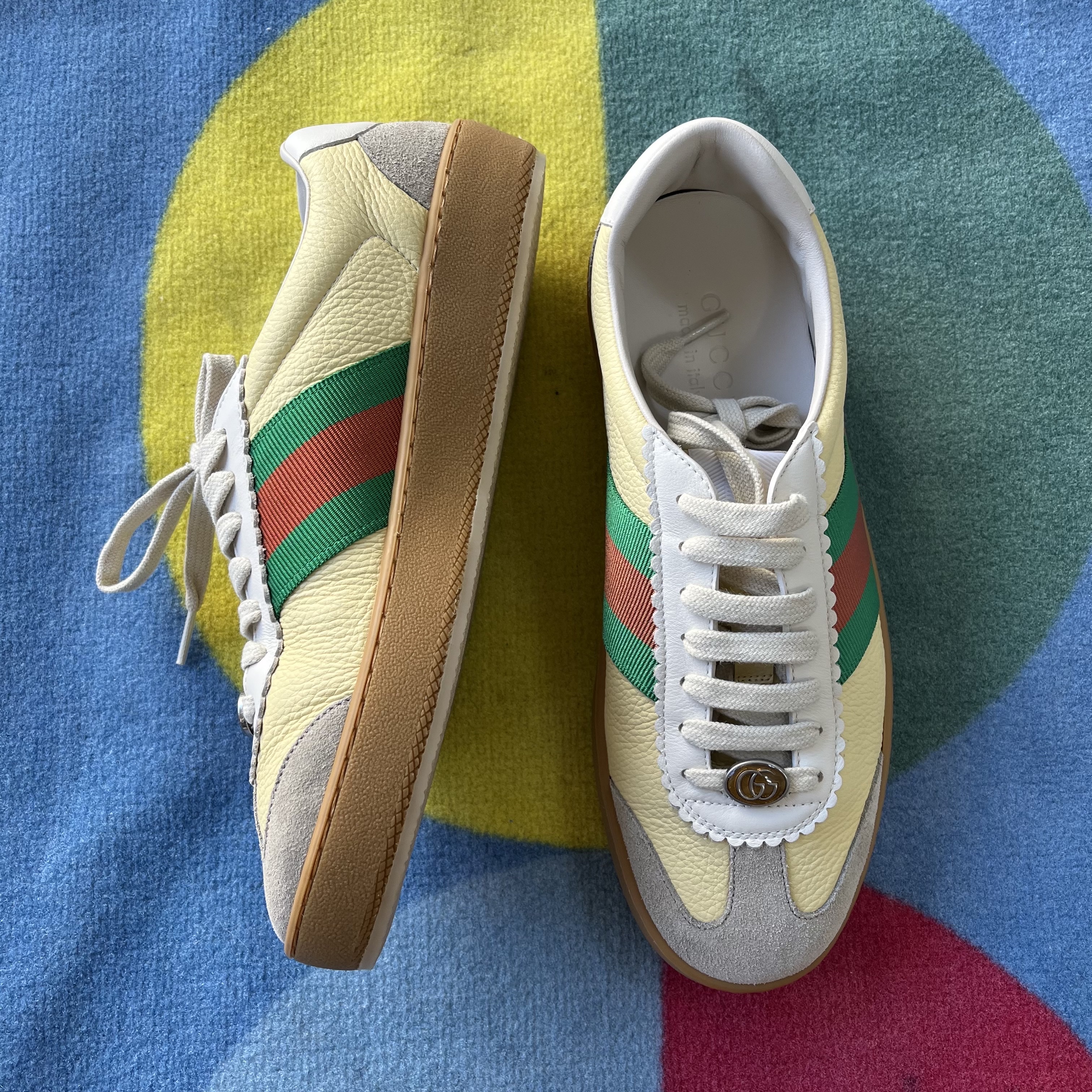 Gucci G74 Sneakers in Leather with Web Black 착용 스타일 - 3