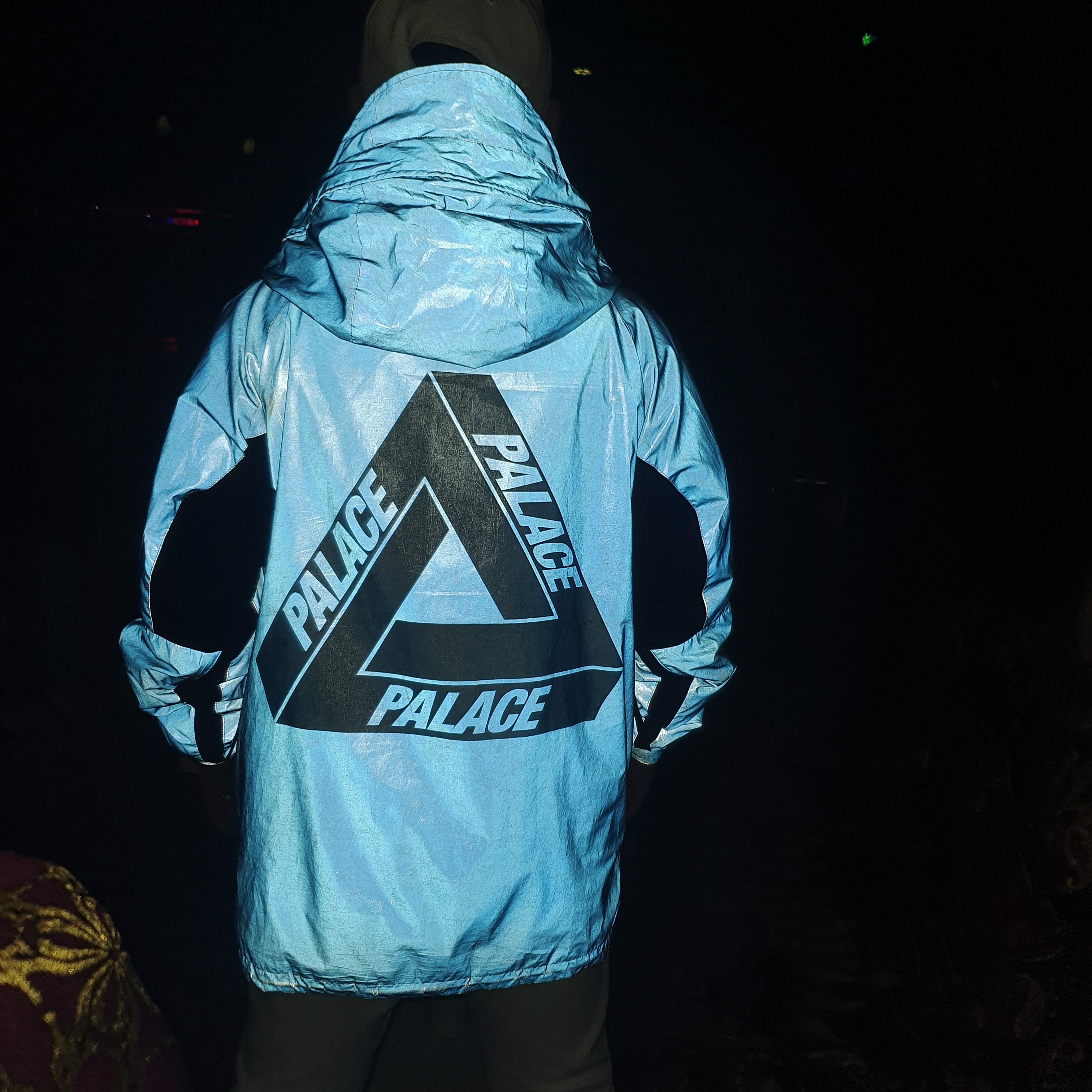 Palace Deflector Jacket Cobalt Blue Reflective - 19FW 착용 스타일 - 1