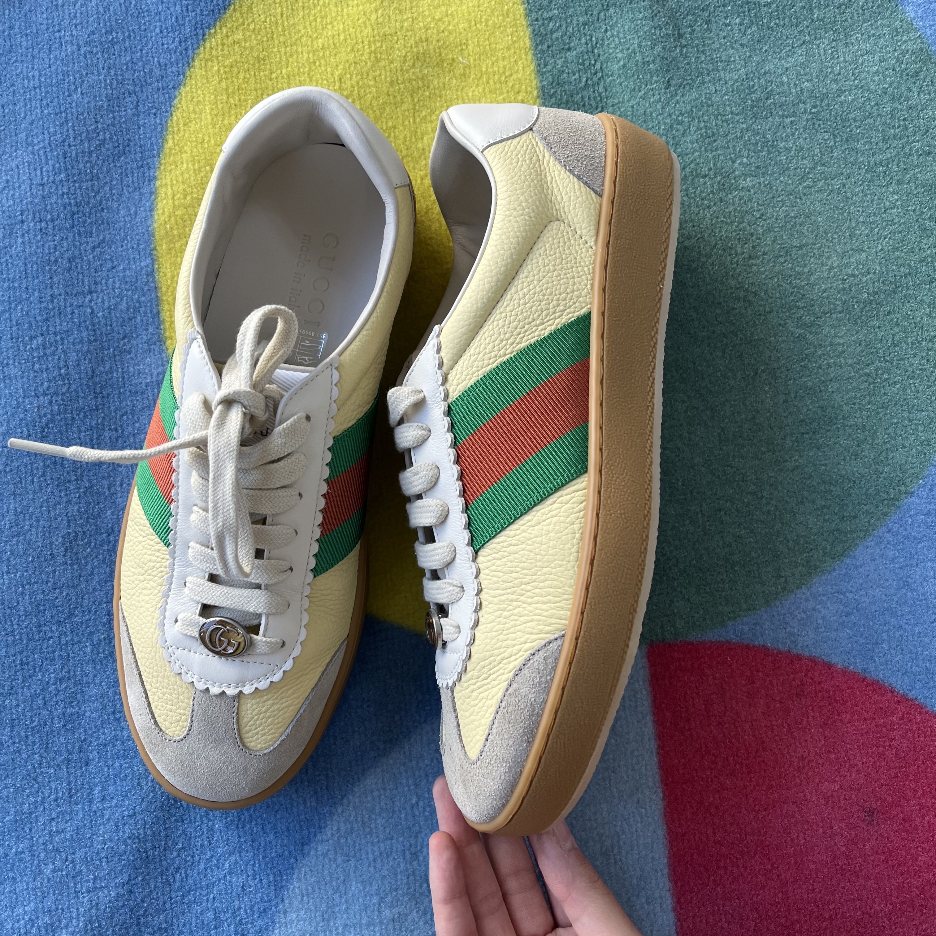 Gucci G74 Sneakers in Leather with Web Black 착용 스타일 - 4