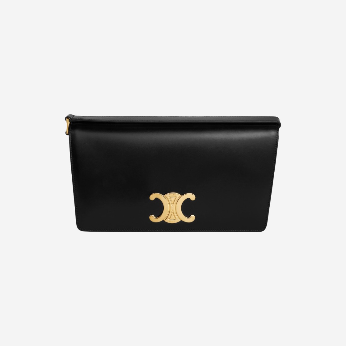 Celine Trapeze Triomphe Bag in Shiny Calfskin Black 상세 이미지 1