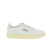 Autry Medalist Low Leather Sneakers White Gold