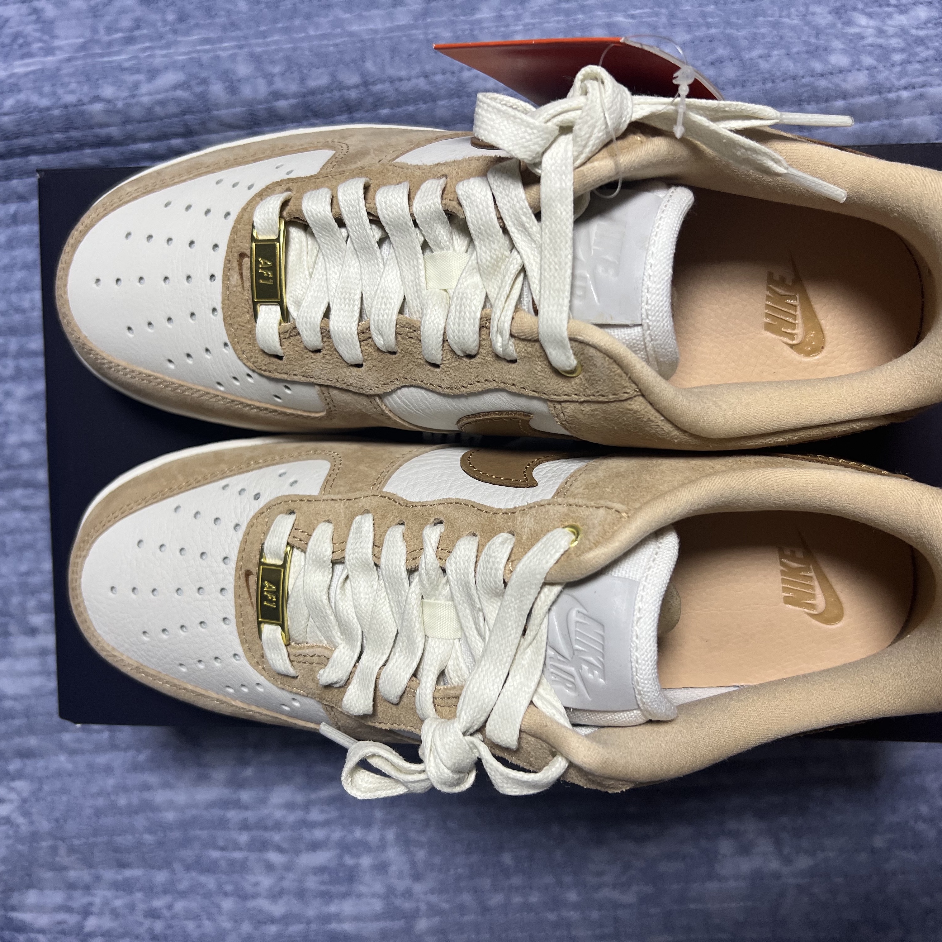 (W) Nike Air Force 1 LXX Flax 착용 스타일 - 1