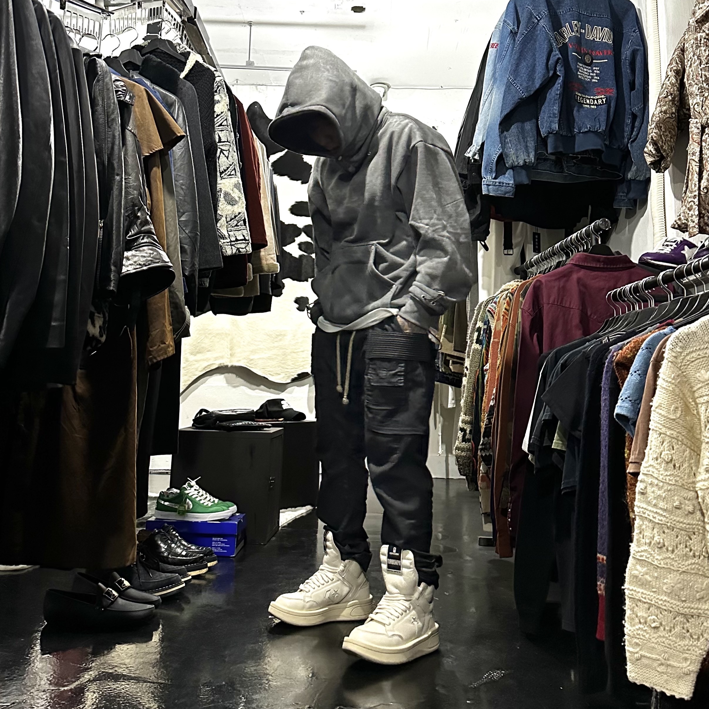 Converse x Drkshdw Turbowpn Egret 착용 스타일