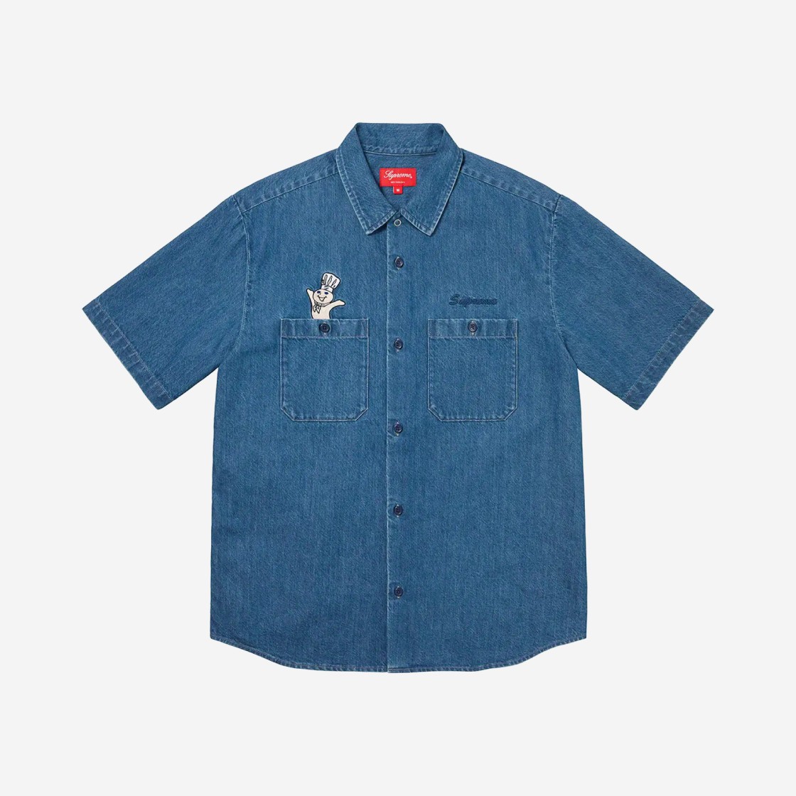 Supreme Doughboy S/S Work Shirt Denim - 22FW 상세 이미지 2