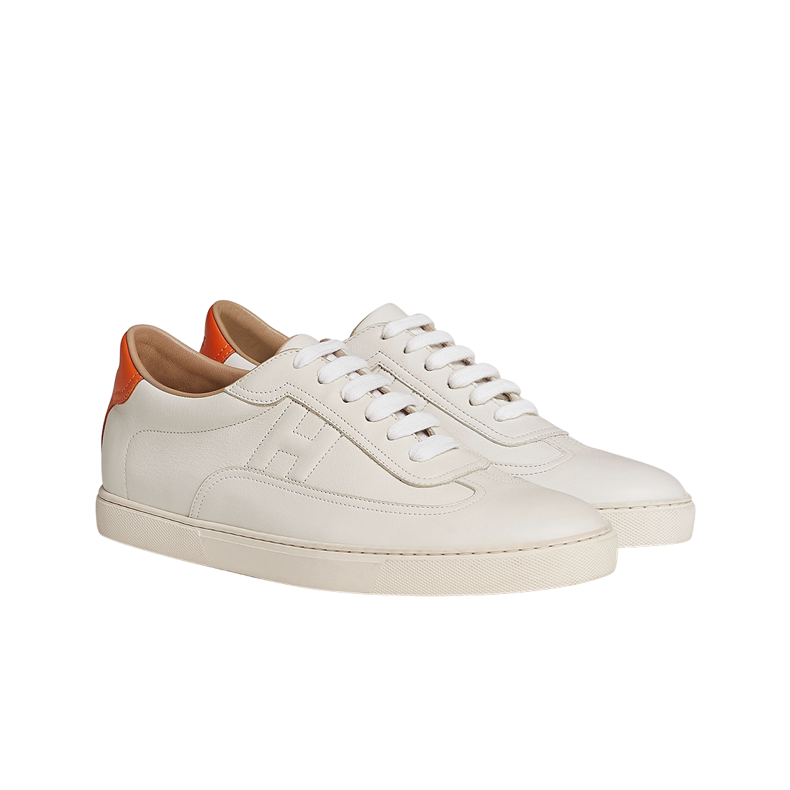 에르메스 퀴커 스니커즈 카프스킨 & 블랑 오랑쥬(Hermes Quicker Sneakers Calfskin & Blanc Orange) - 2
