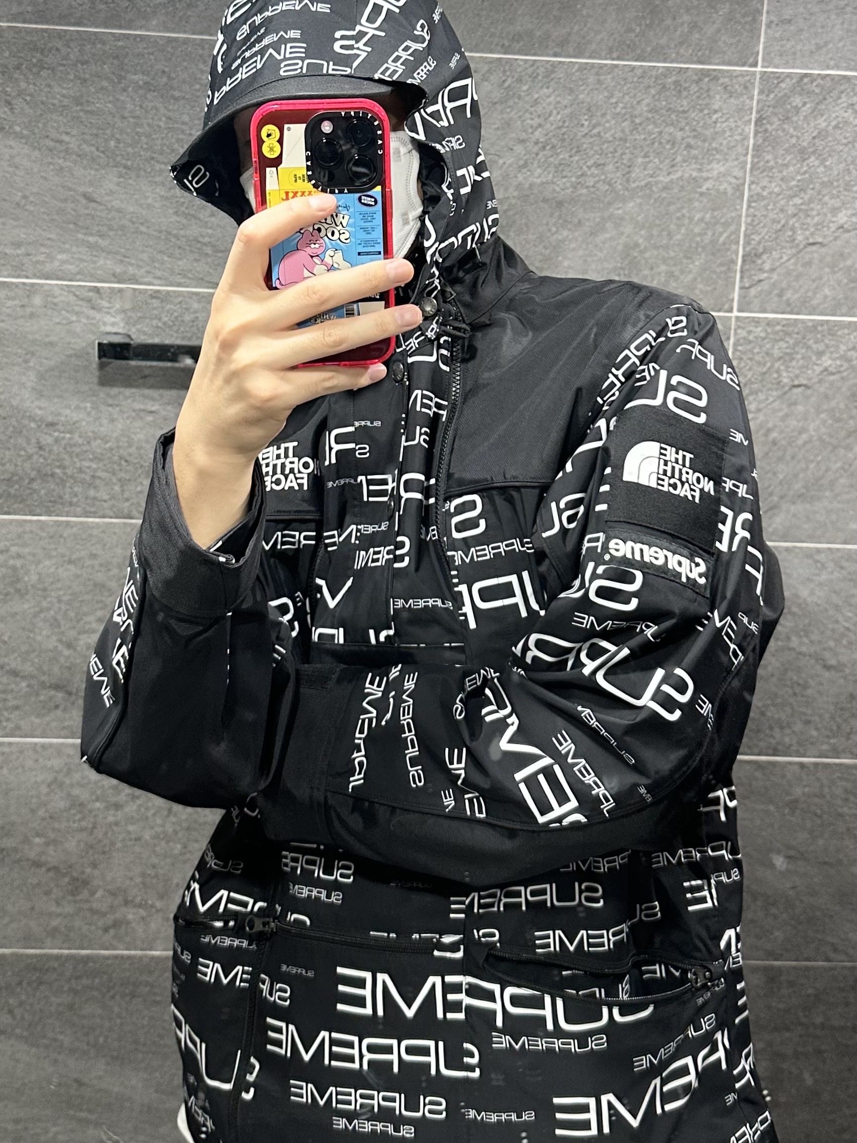 Supreme x The North Face Steep Tech Apogee Jacket Black - 21FW 착용 스타일